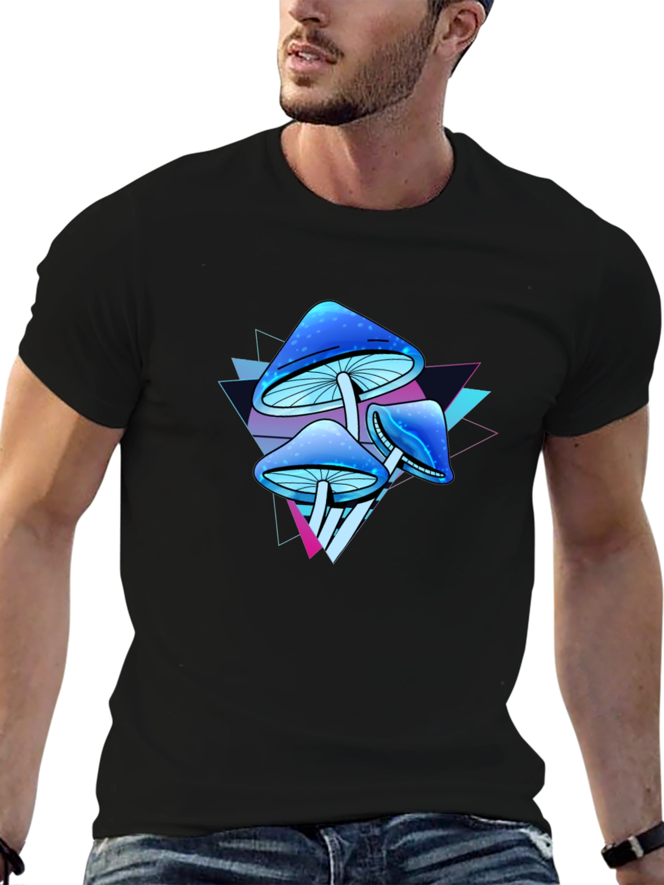 Blue Mushroom Graphic Tee