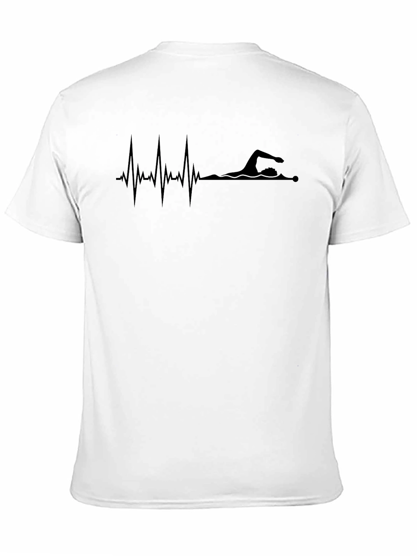 Swimmer Heartbeat Graphic Tee - Black