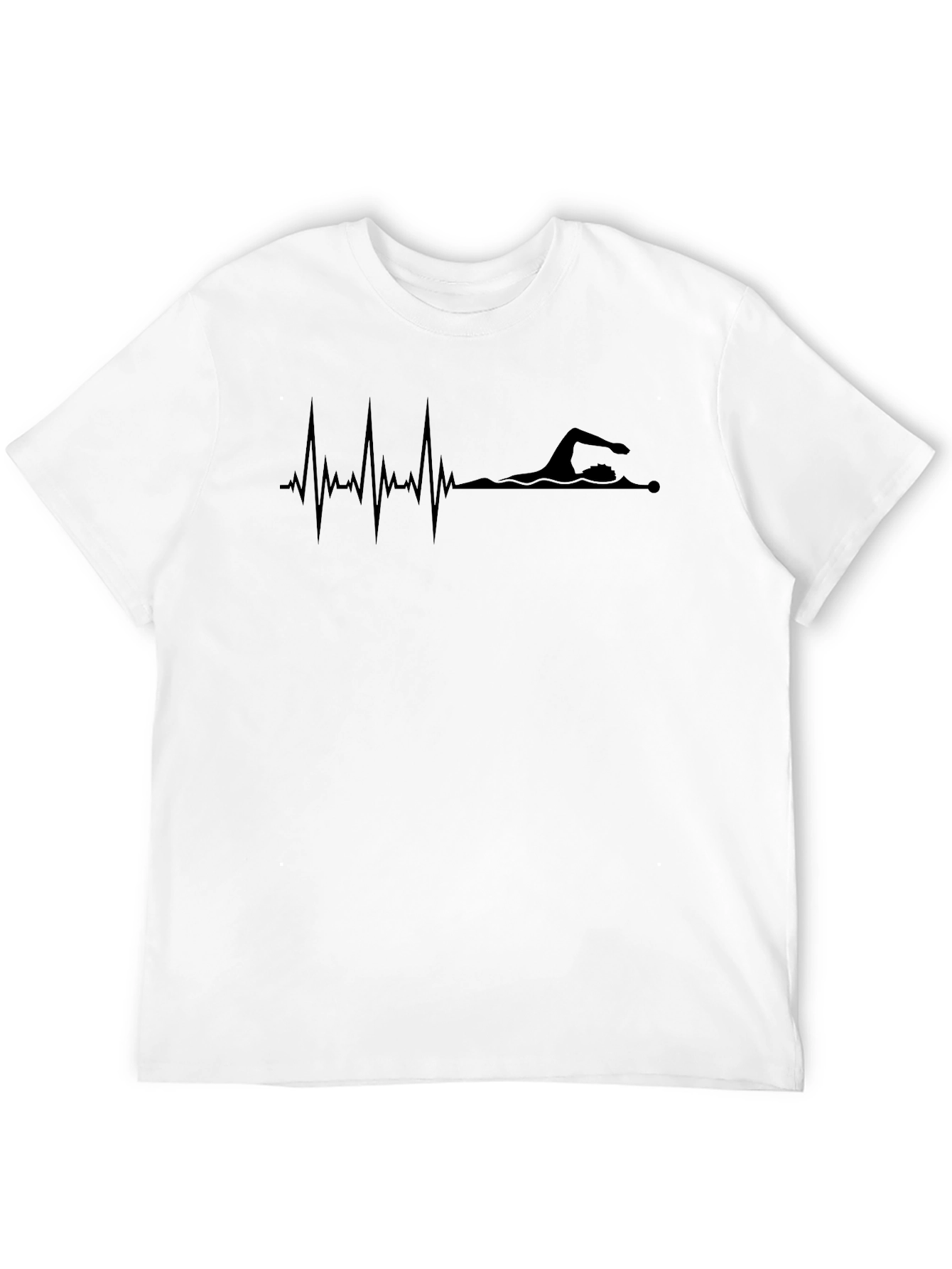 Swimmer Heartbeat Graphic Tee - Black