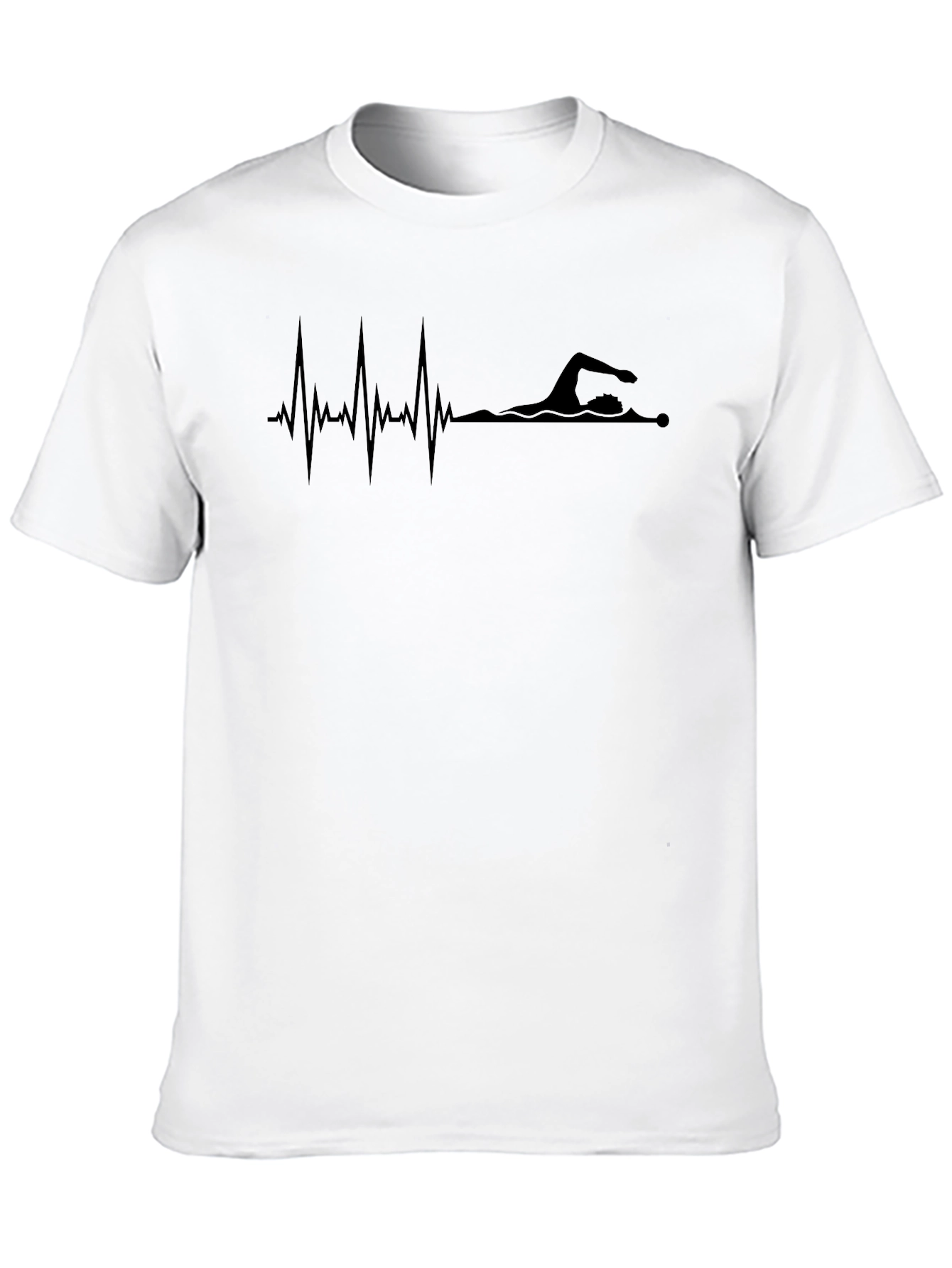 Swimmer Heartbeat Graphic Tee - Black