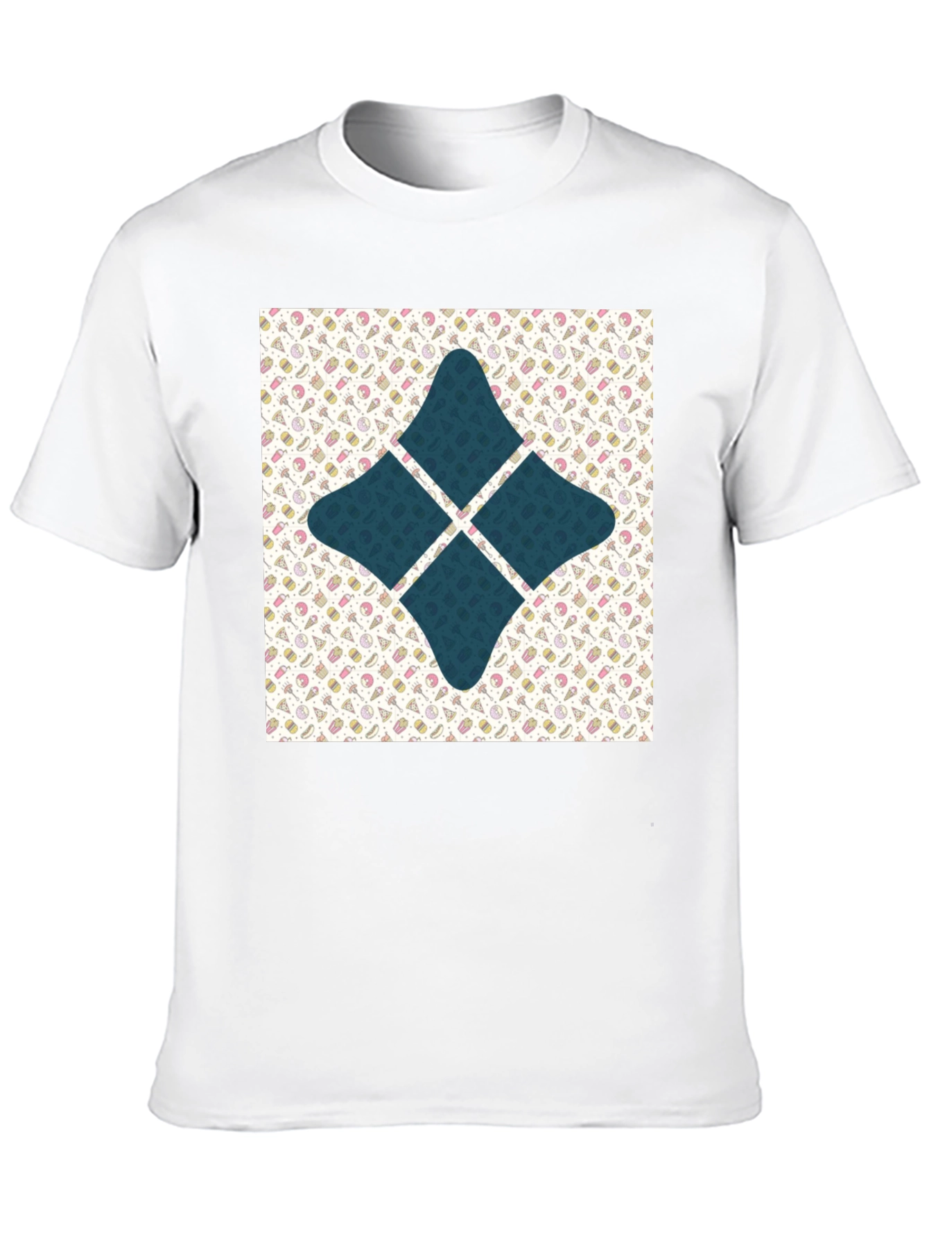 Patterned Starburst Graphic Tee - Black