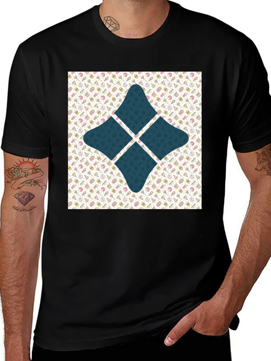Patterned Starburst Graphic Tee - Black