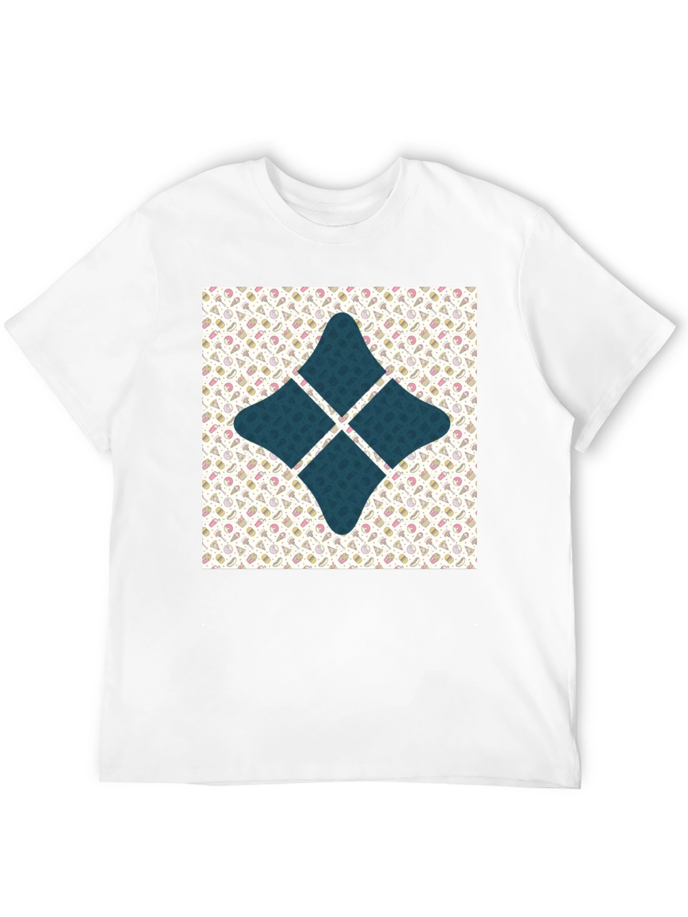 Patterned Starburst Graphic Tee - Black