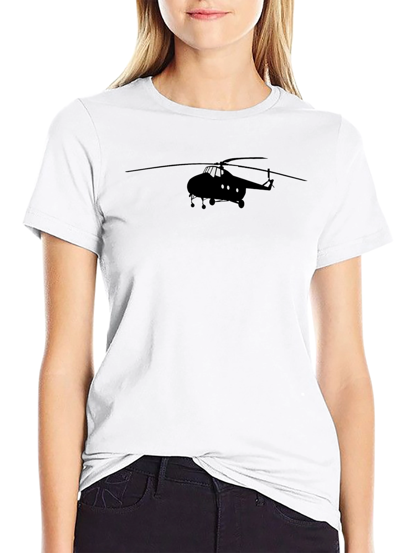 Black Helicopter Graphic T-Shirt