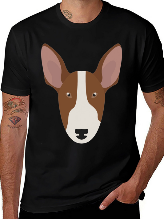 Bull Terrier Face Graphic Tee - Modern Dog Lover Shirt