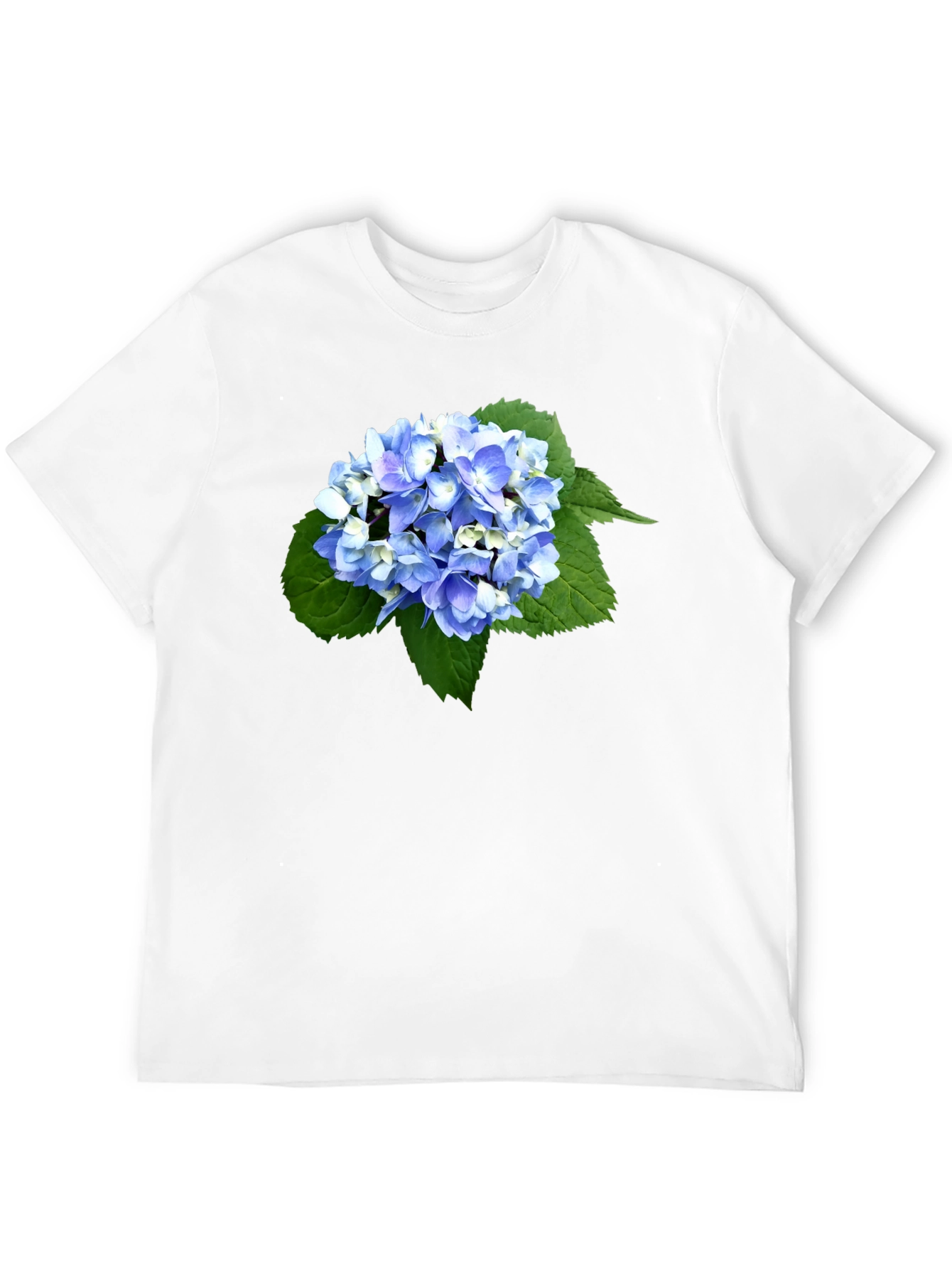 Hydrangea Print Black T-Shirt