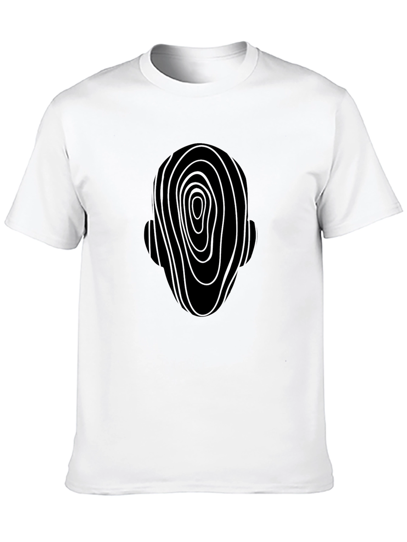Abstract Head Graphic Tee - Modern Black T-Shirt