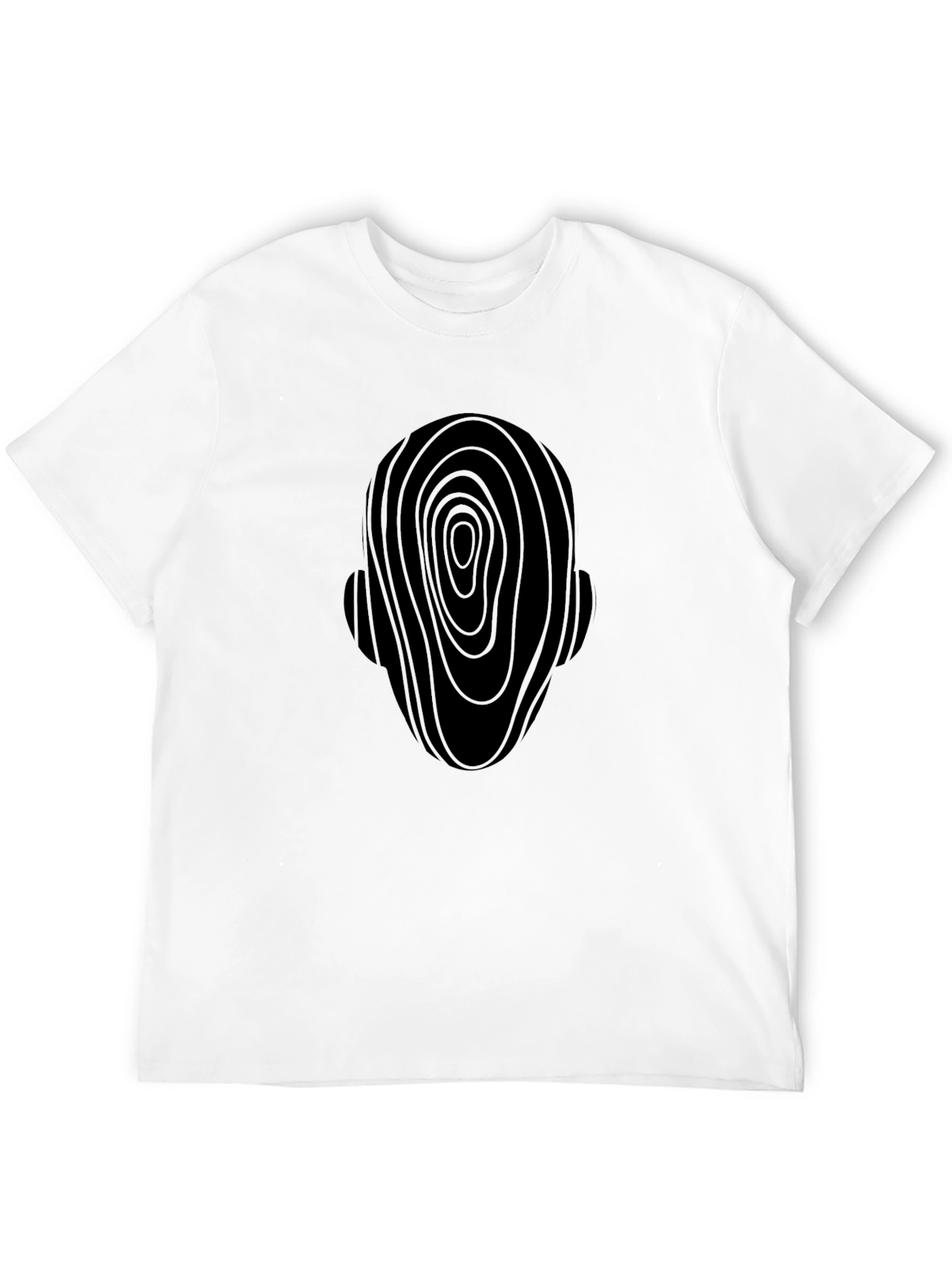 Abstract Head Graphic Tee - Modern Black T-Shirt