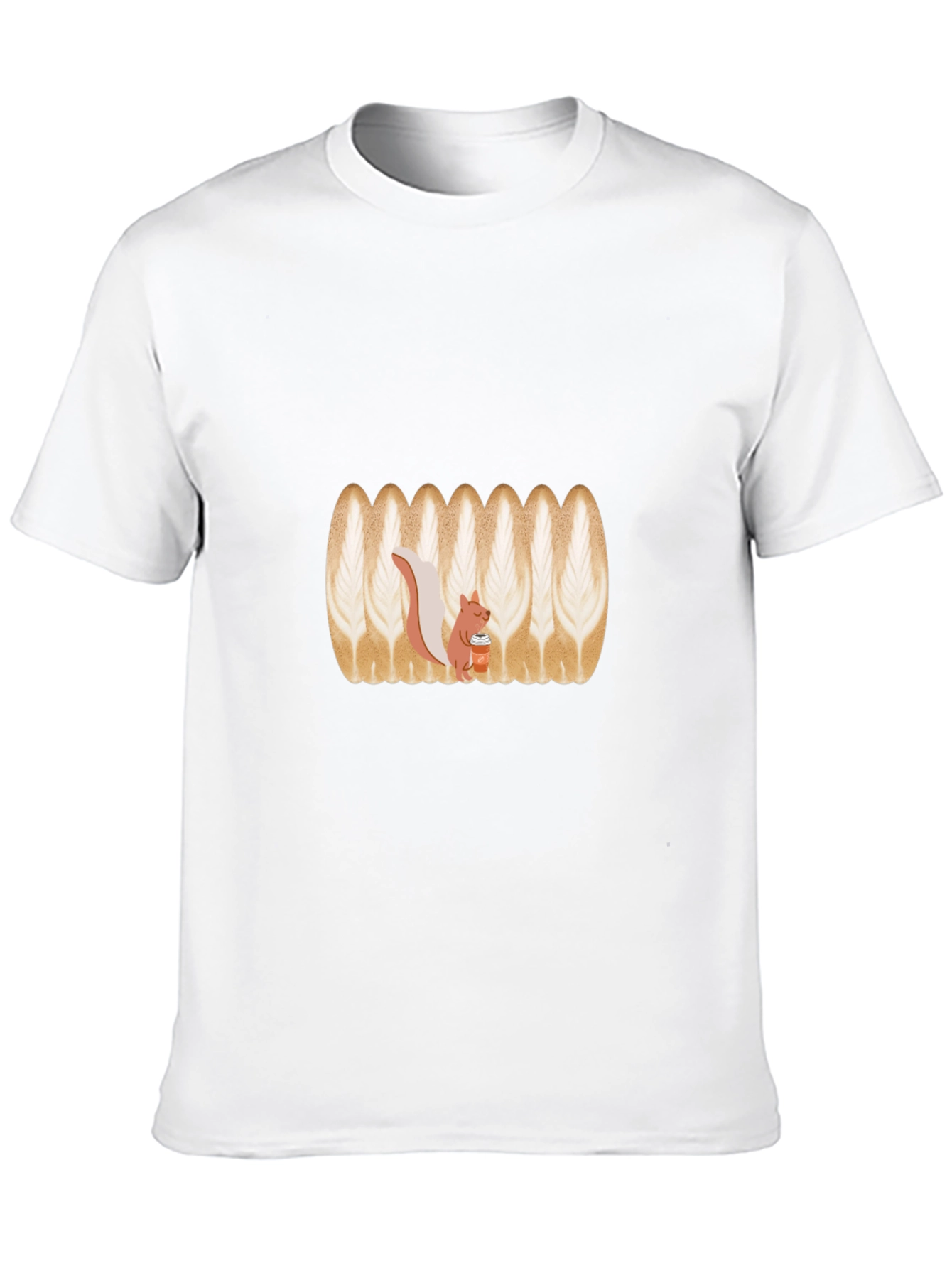 Squirrel Latte Art Black T-Shirt