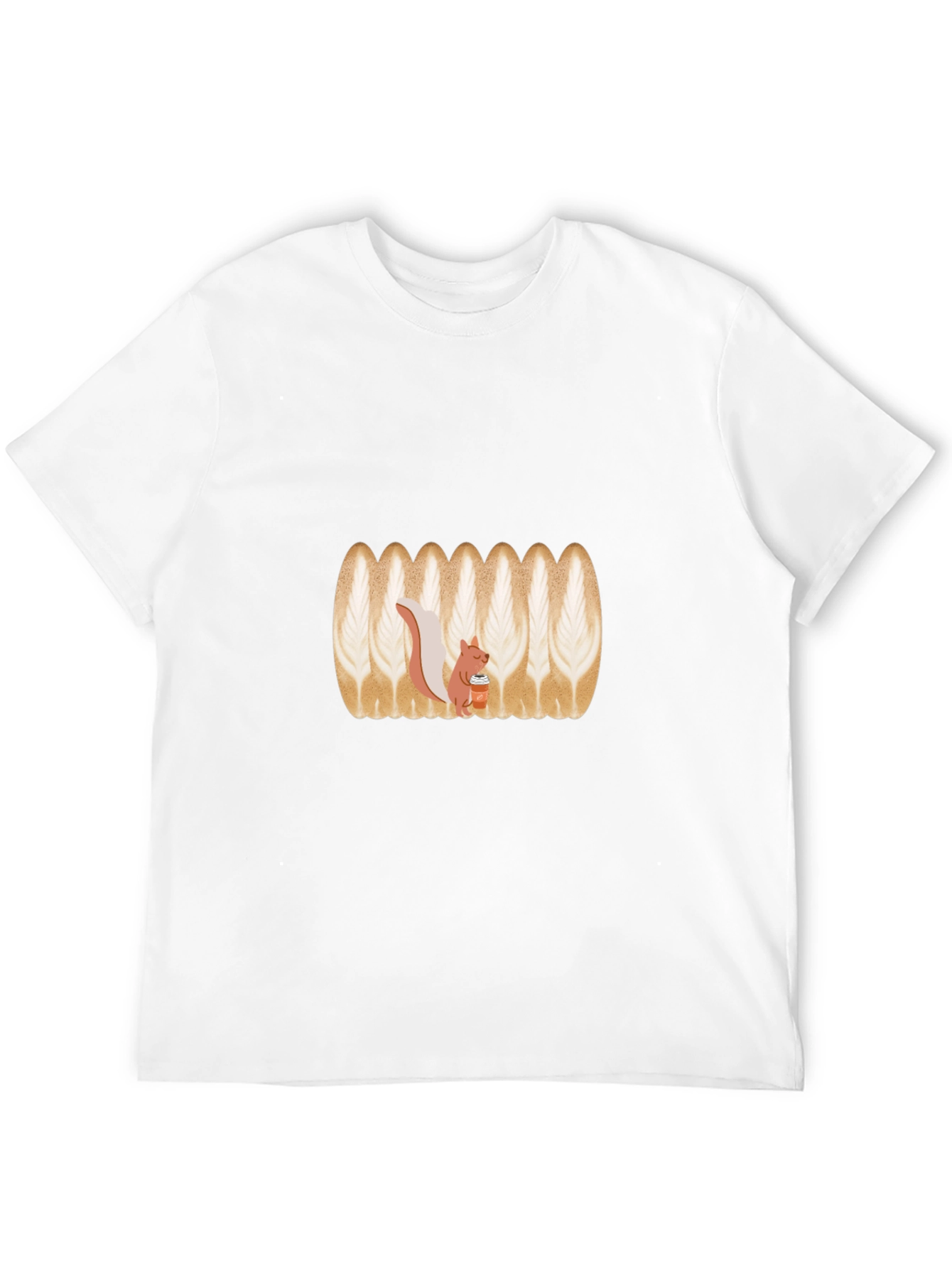 Squirrel Latte Art Black T-Shirt