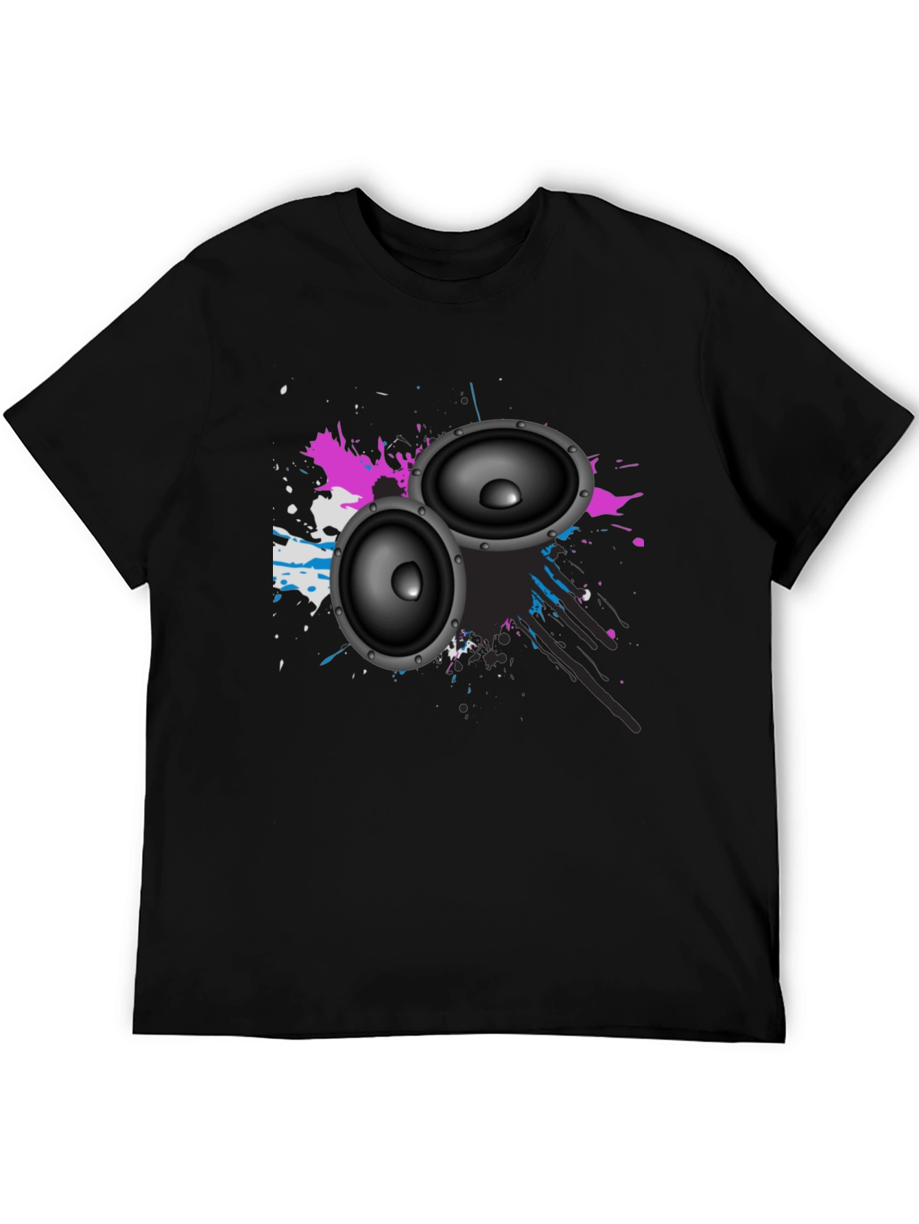 Black Speaker Graphic Tee - Stylish Music Lover Shirt