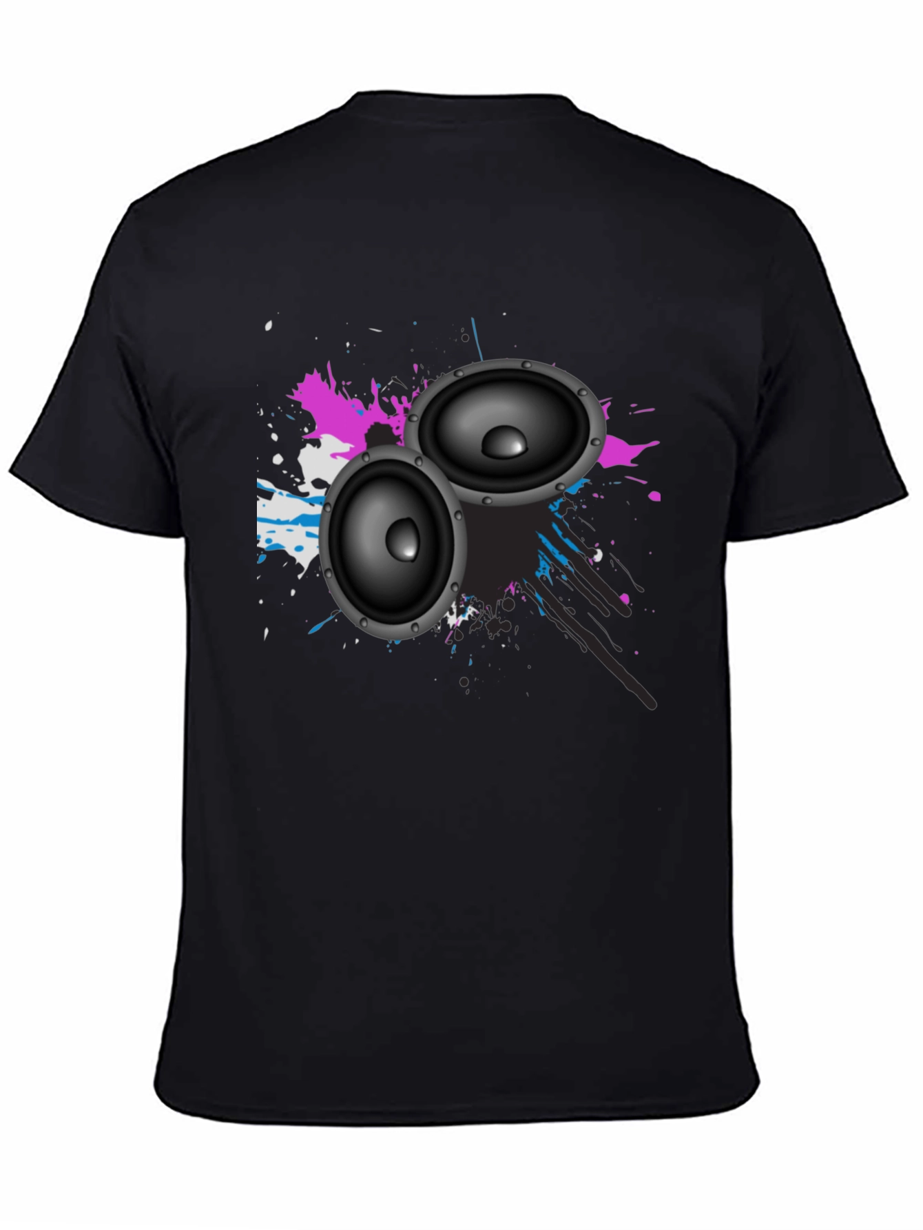 Black Speaker Graphic Tee - Stylish Music Lover Shirt