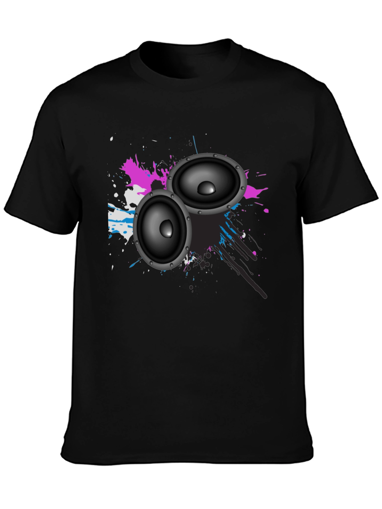 Black Speaker Graphic Tee - Stylish Music Lover Shirt