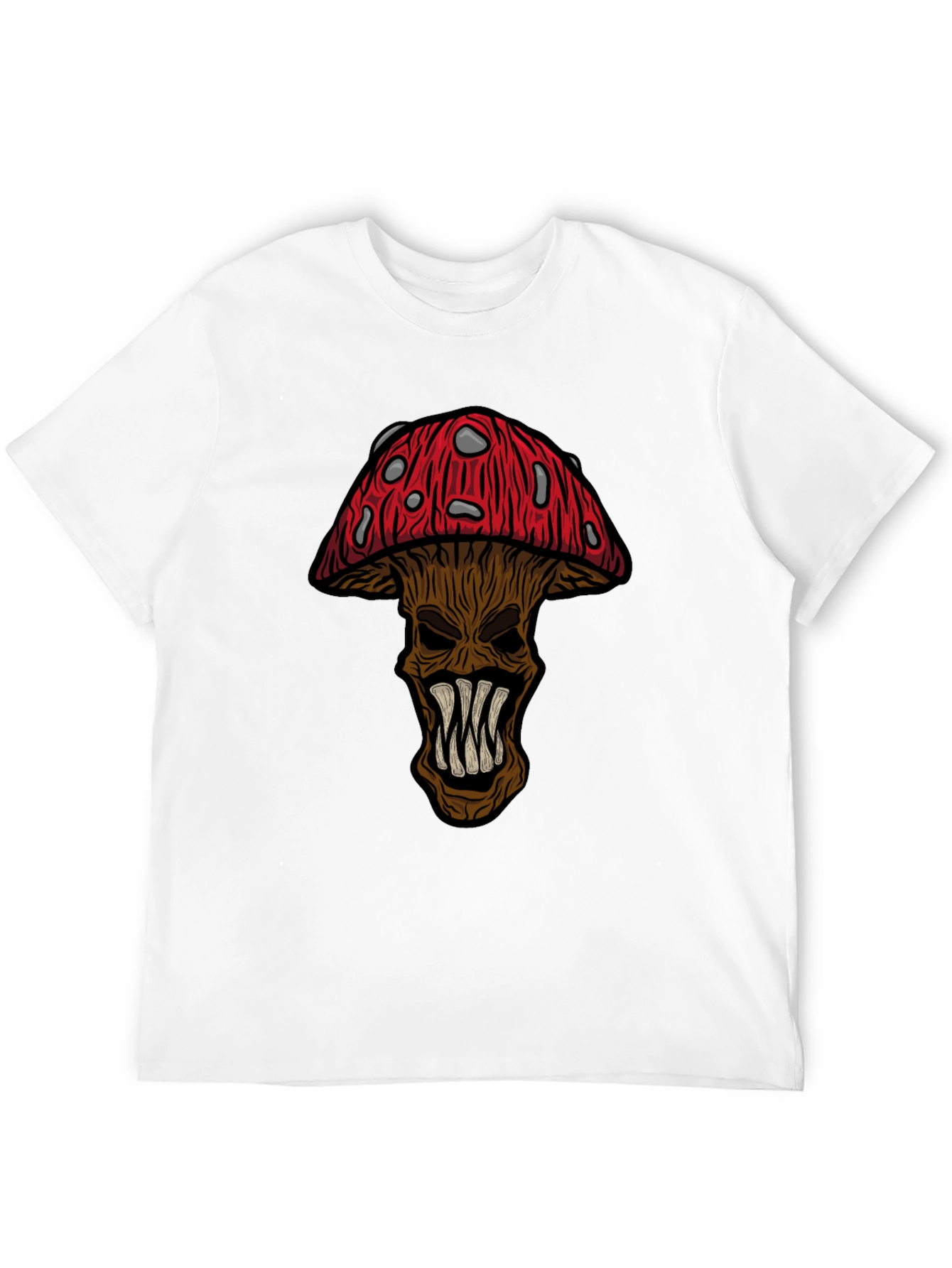 Creepy Mushroom Graphic Tee - Black