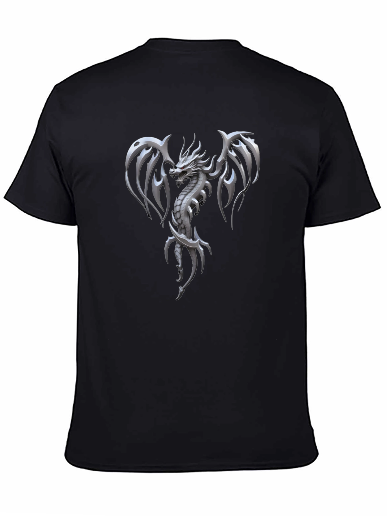Dragon Graphic Print Mens Black T-Shirt
