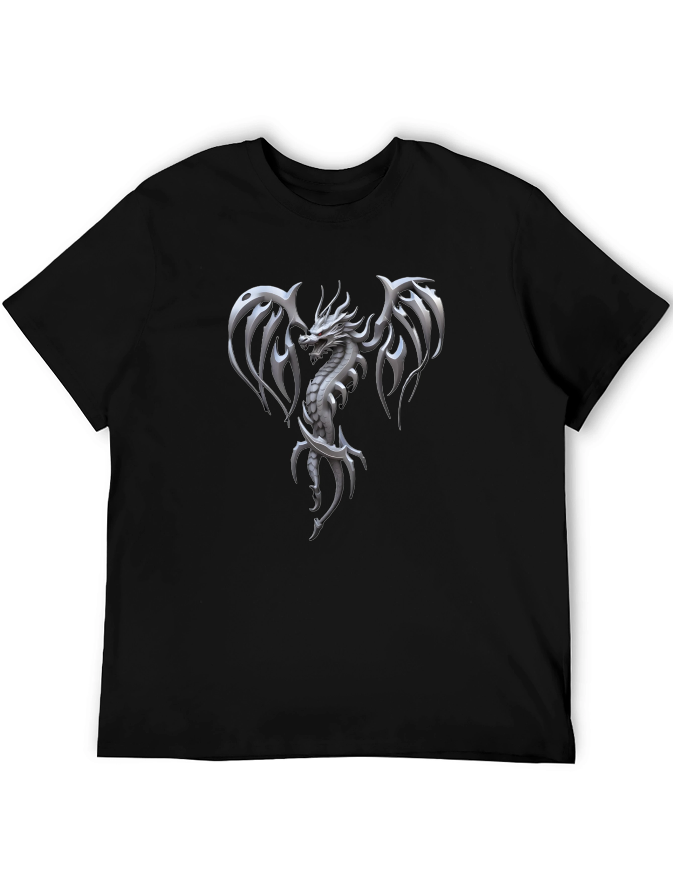 Dragon Graphic Print Mens Black T-Shirt