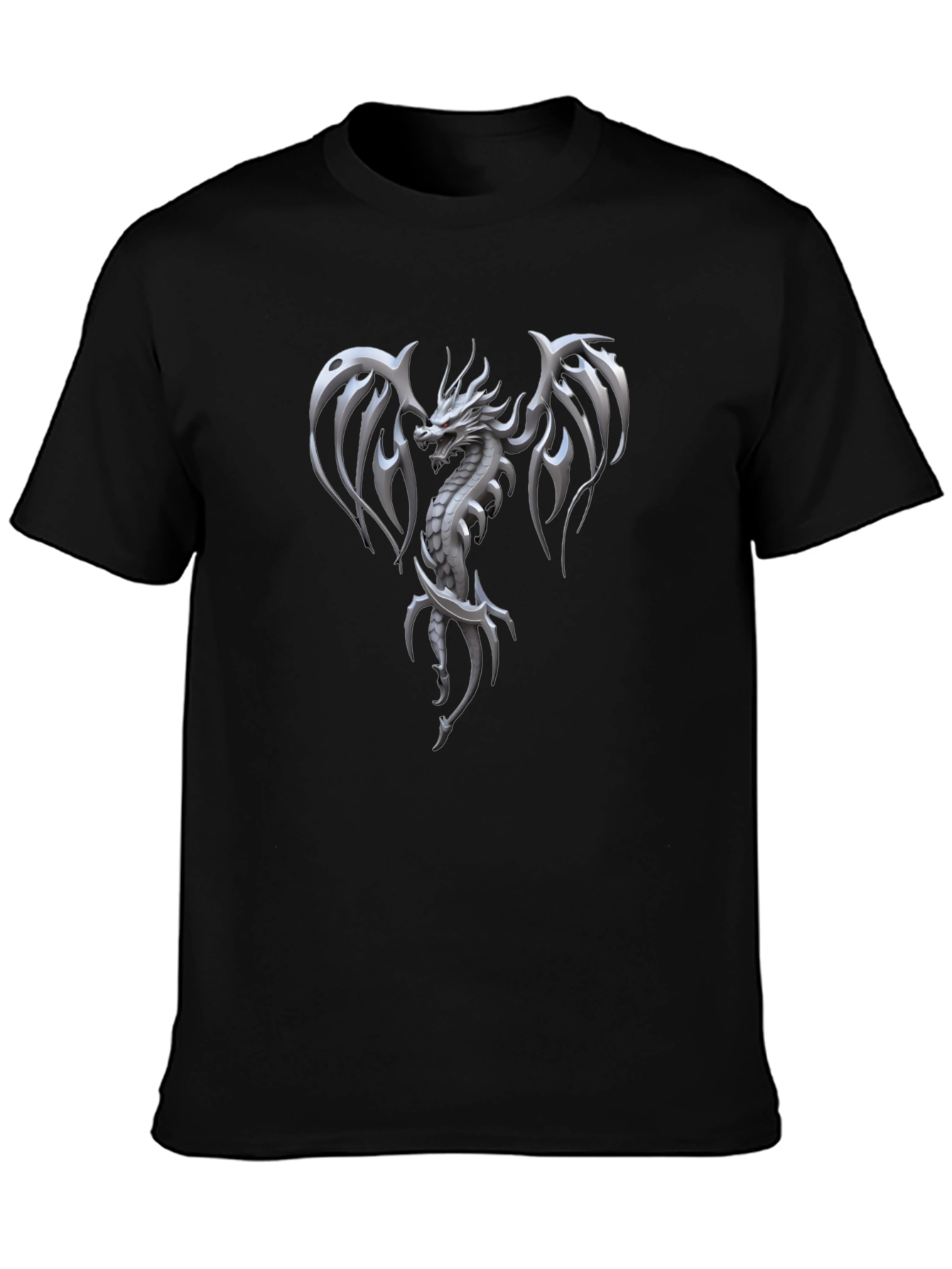 Dragon Graphic Print Mens Black T-Shirt