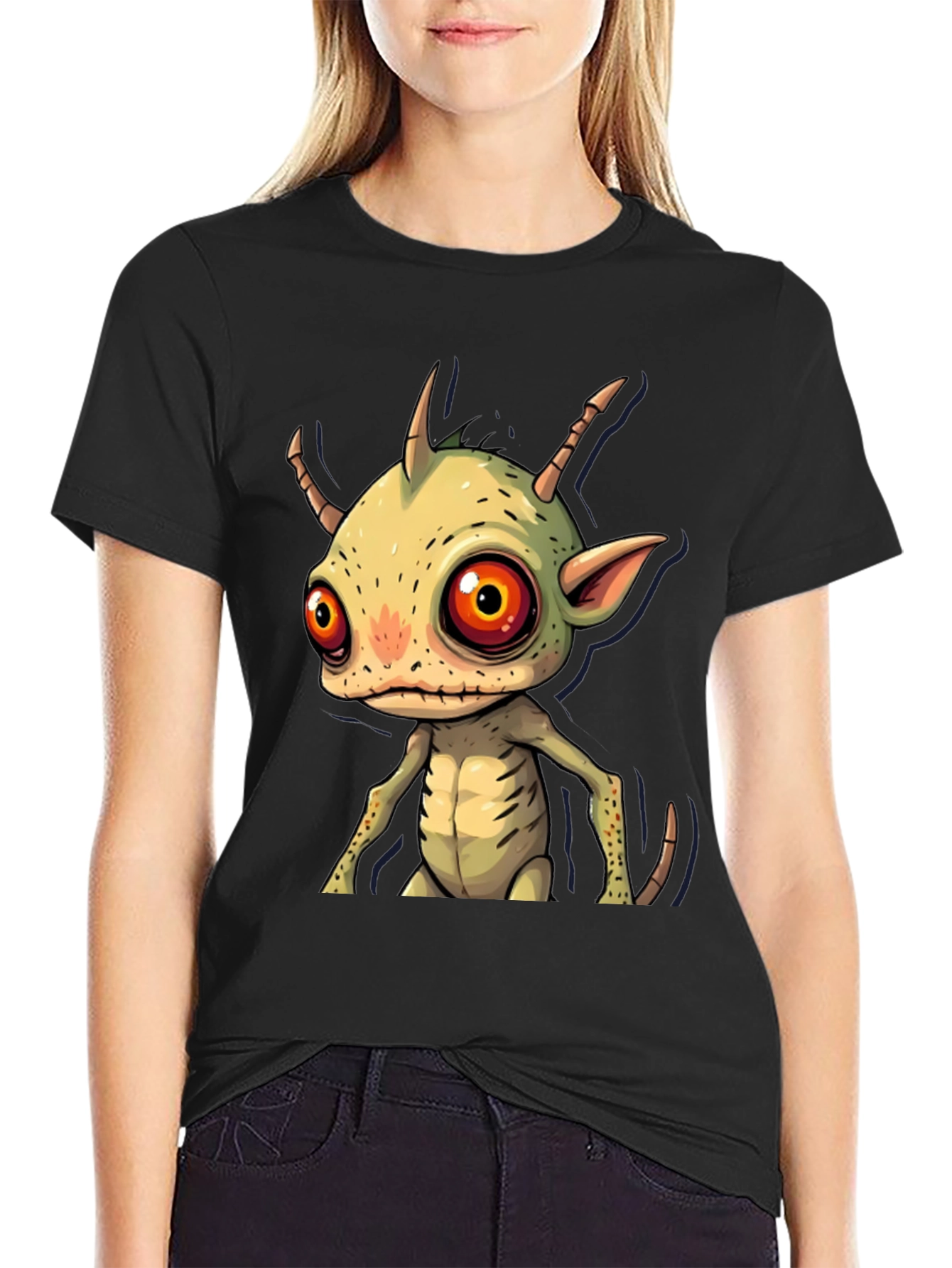 Cartoon Alien Graphic T-Shirt