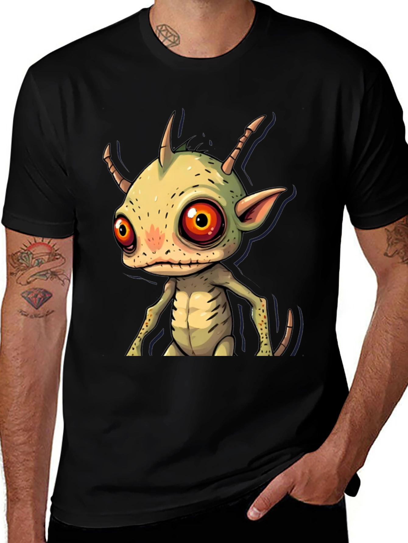 Cartoon Alien Graphic T-Shirt