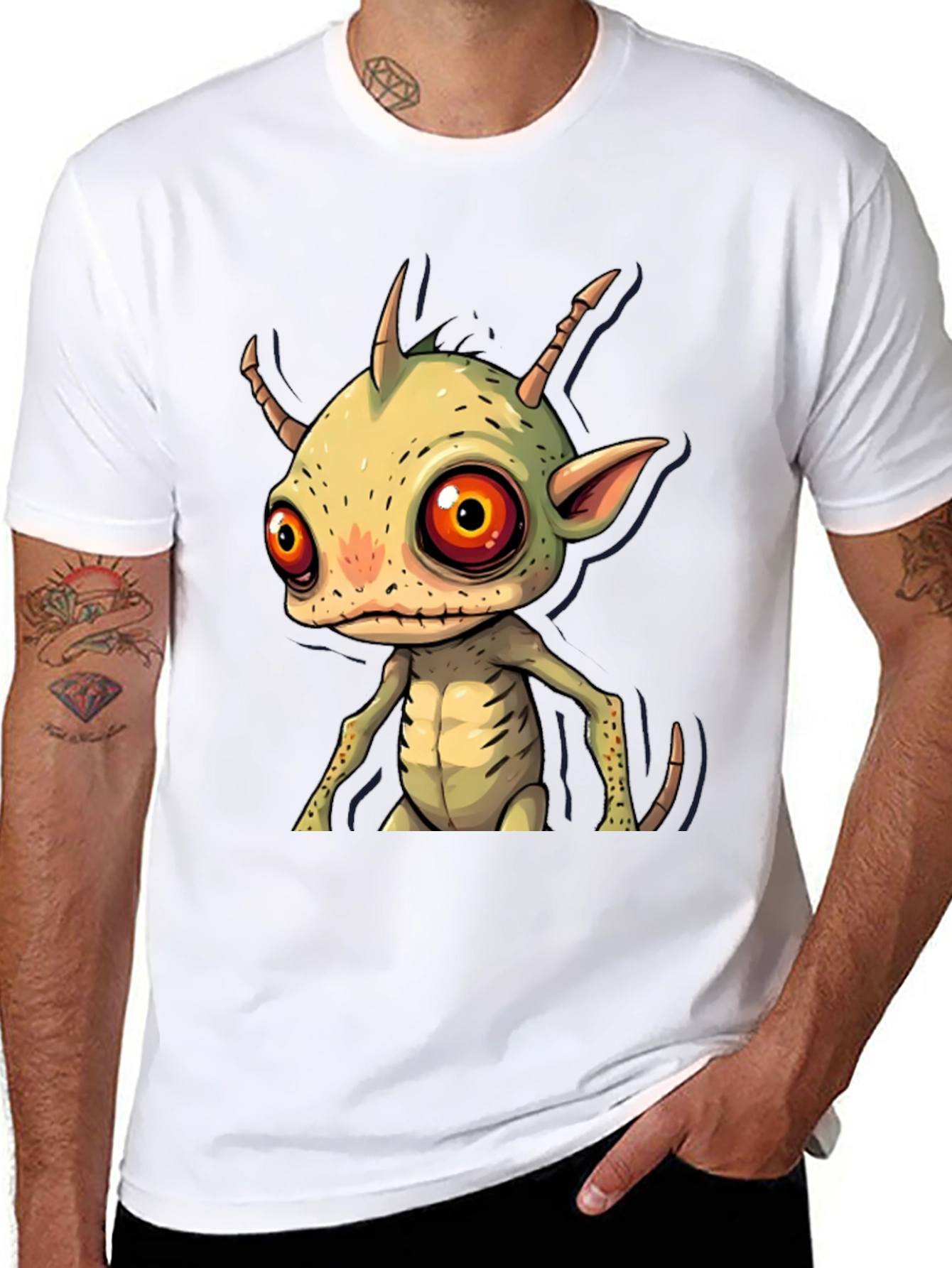 Cartoon Alien Graphic T-Shirt