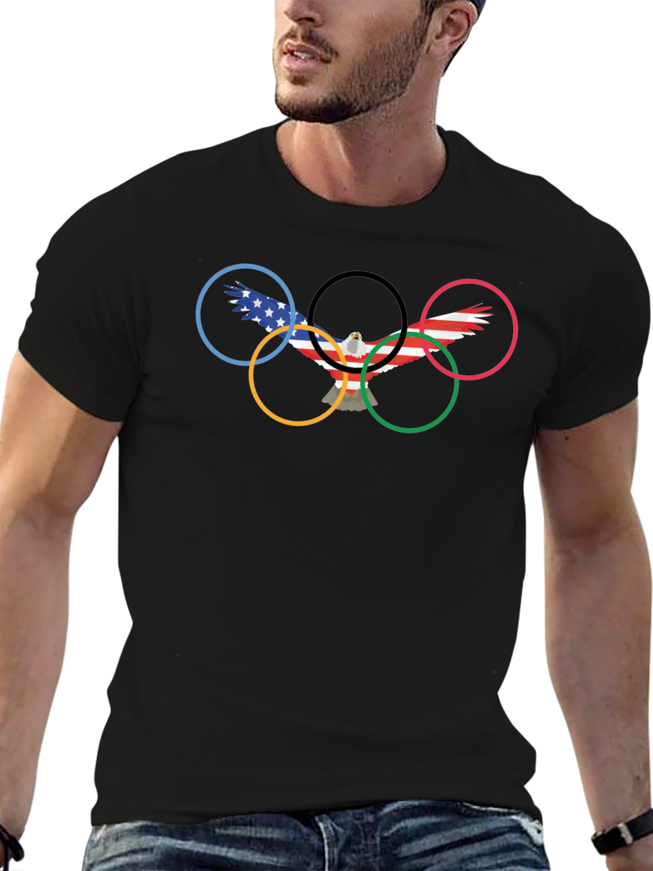 Olympic Rings Eagle Graphic T-Shirt
