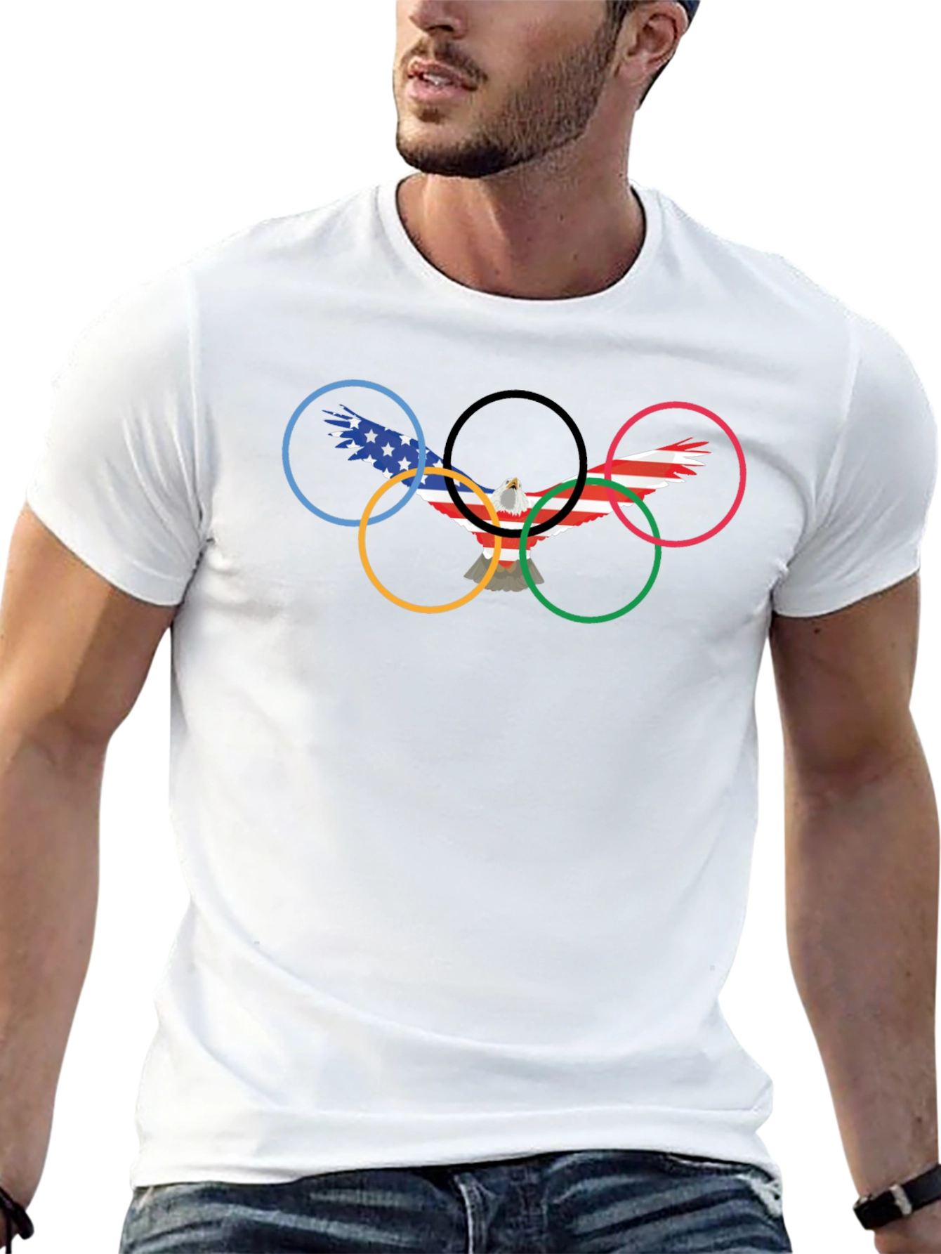 Olympic Rings Eagle Graphic T-Shirt
