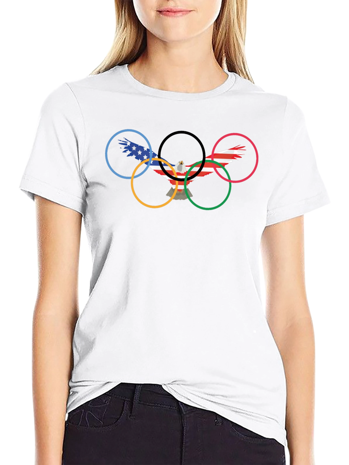 Olympic Rings Eagle Graphic T-Shirt