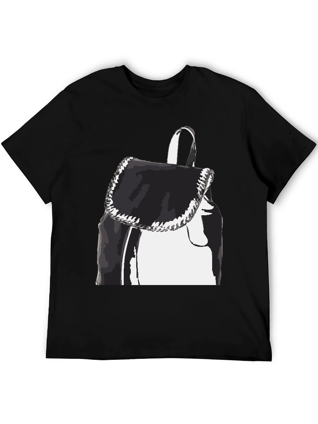 Black Graphic Tee - Backpack Print