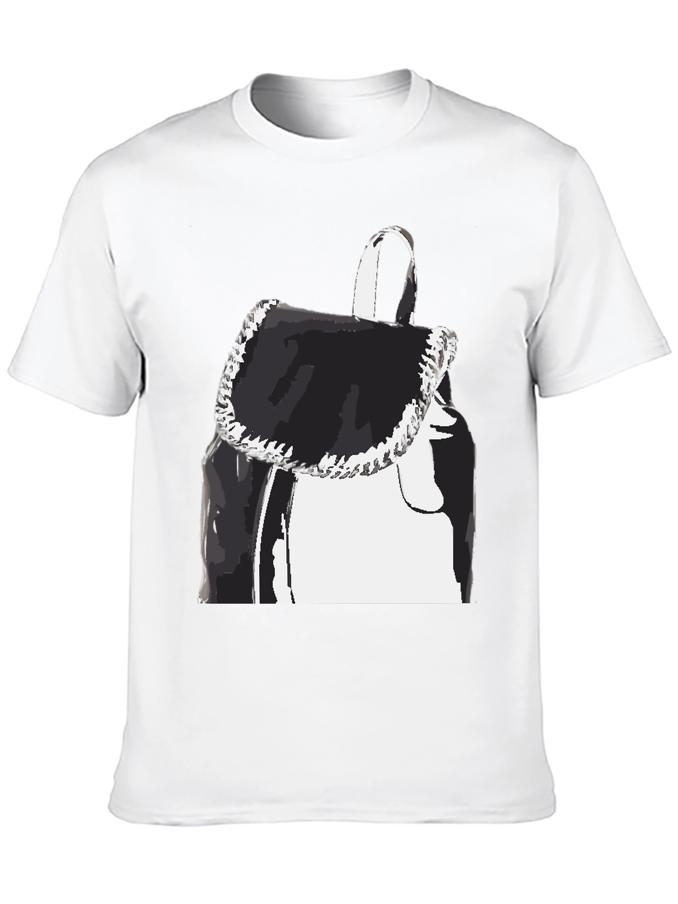 Black Graphic Tee - Backpack Print