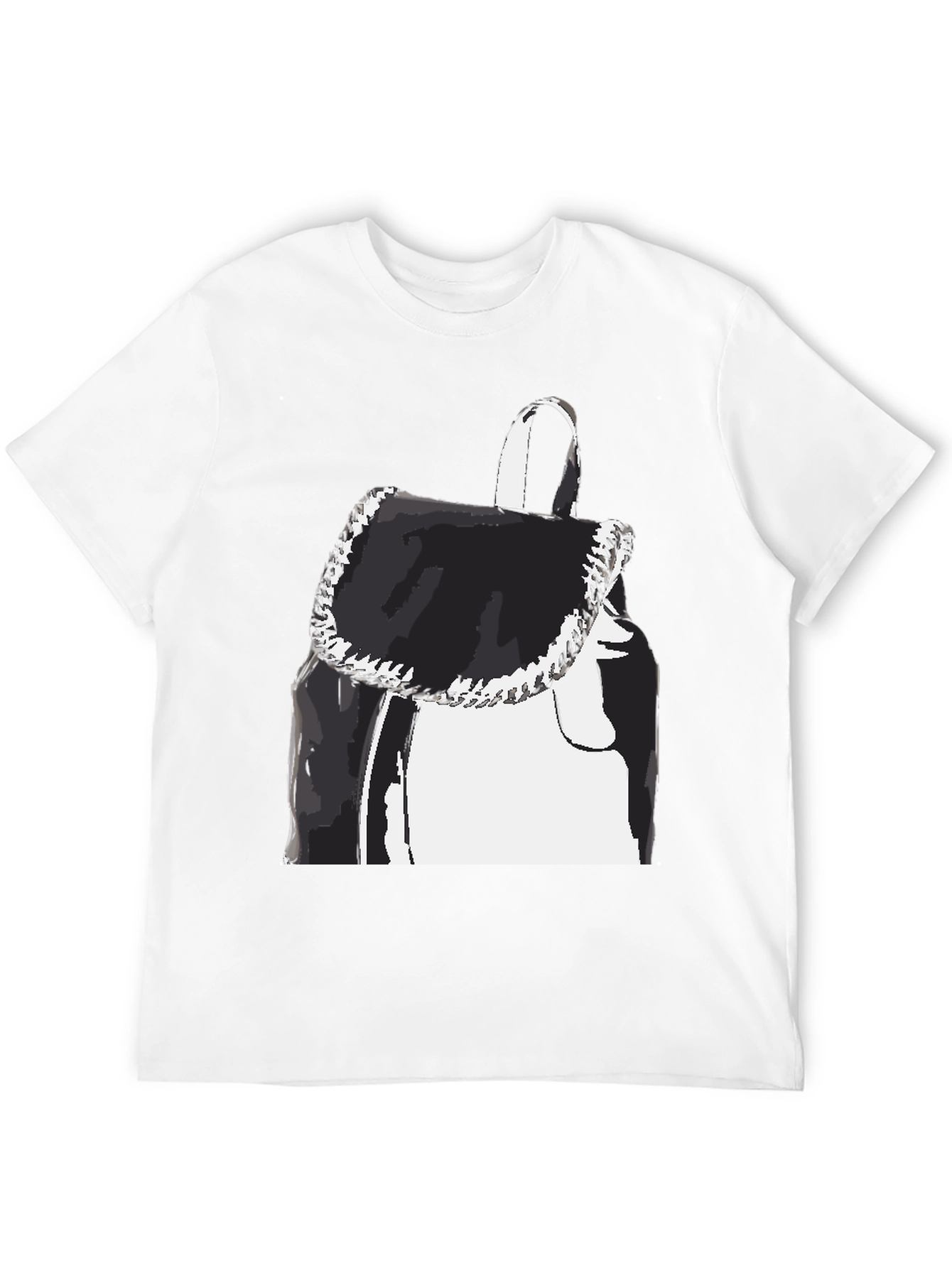 Black Graphic Tee - Backpack Print