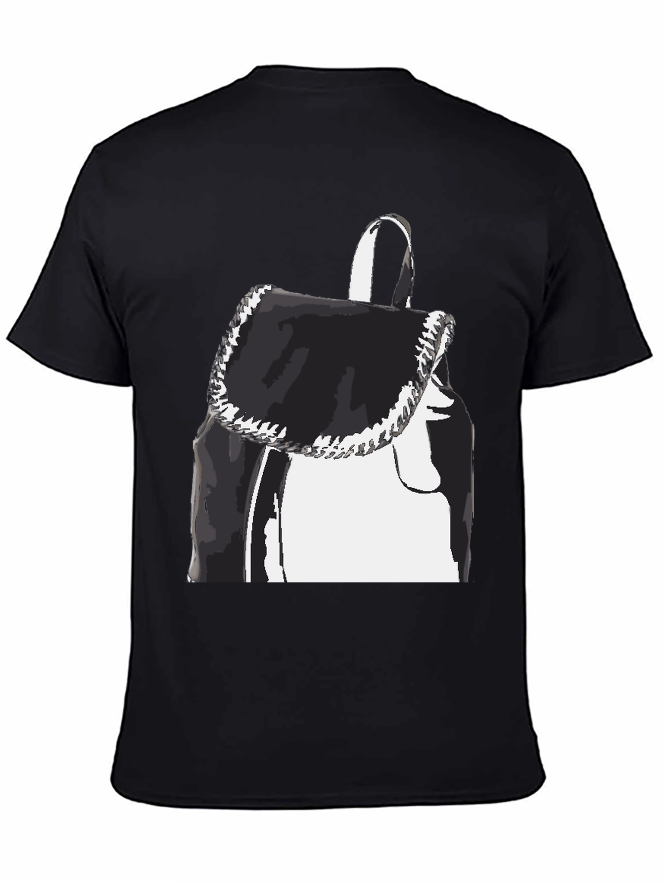 Black Graphic Tee - Backpack Print