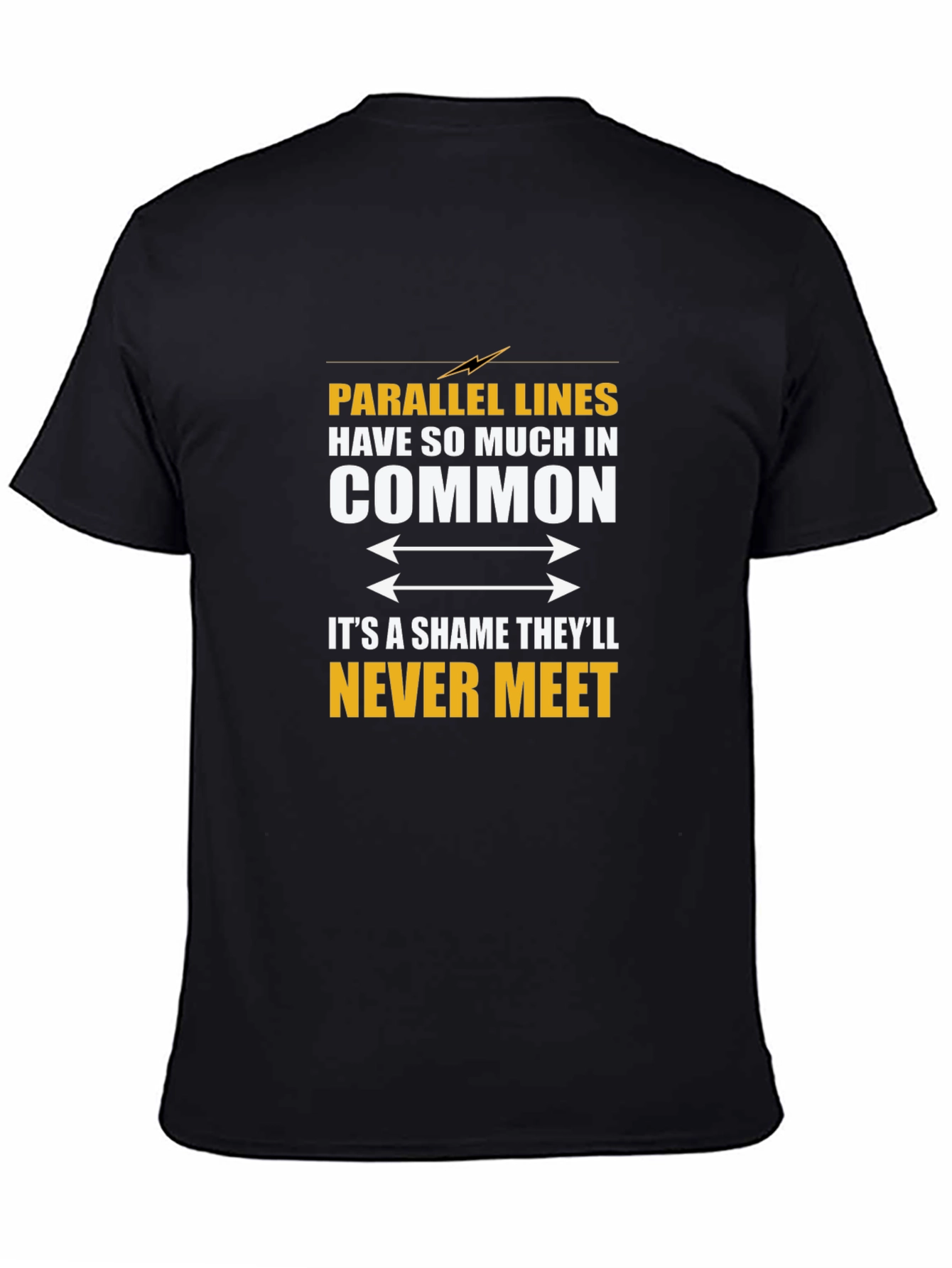 Parallel Lines Humor Black T-Shirt