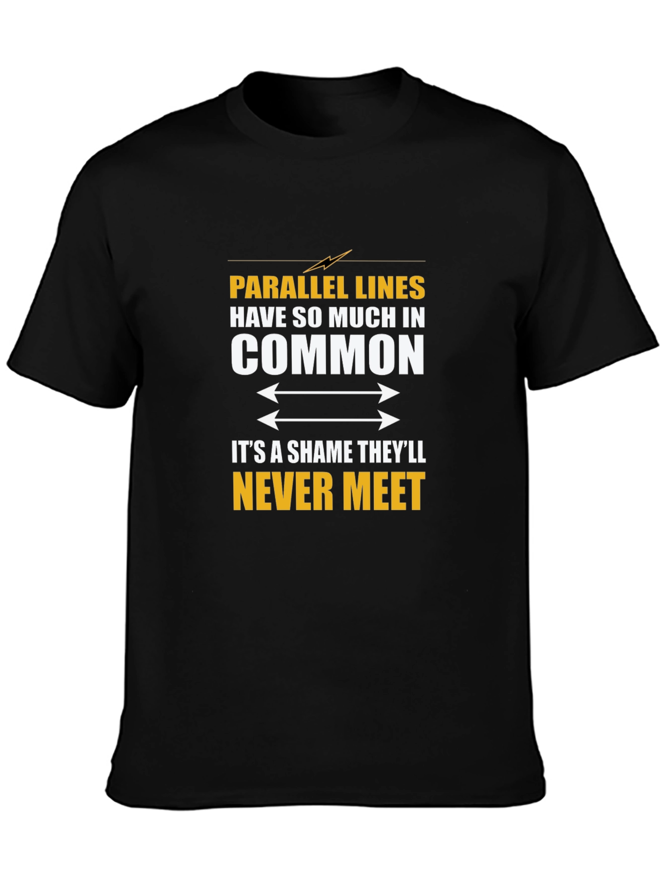 Parallel Lines Humor Black T-Shirt