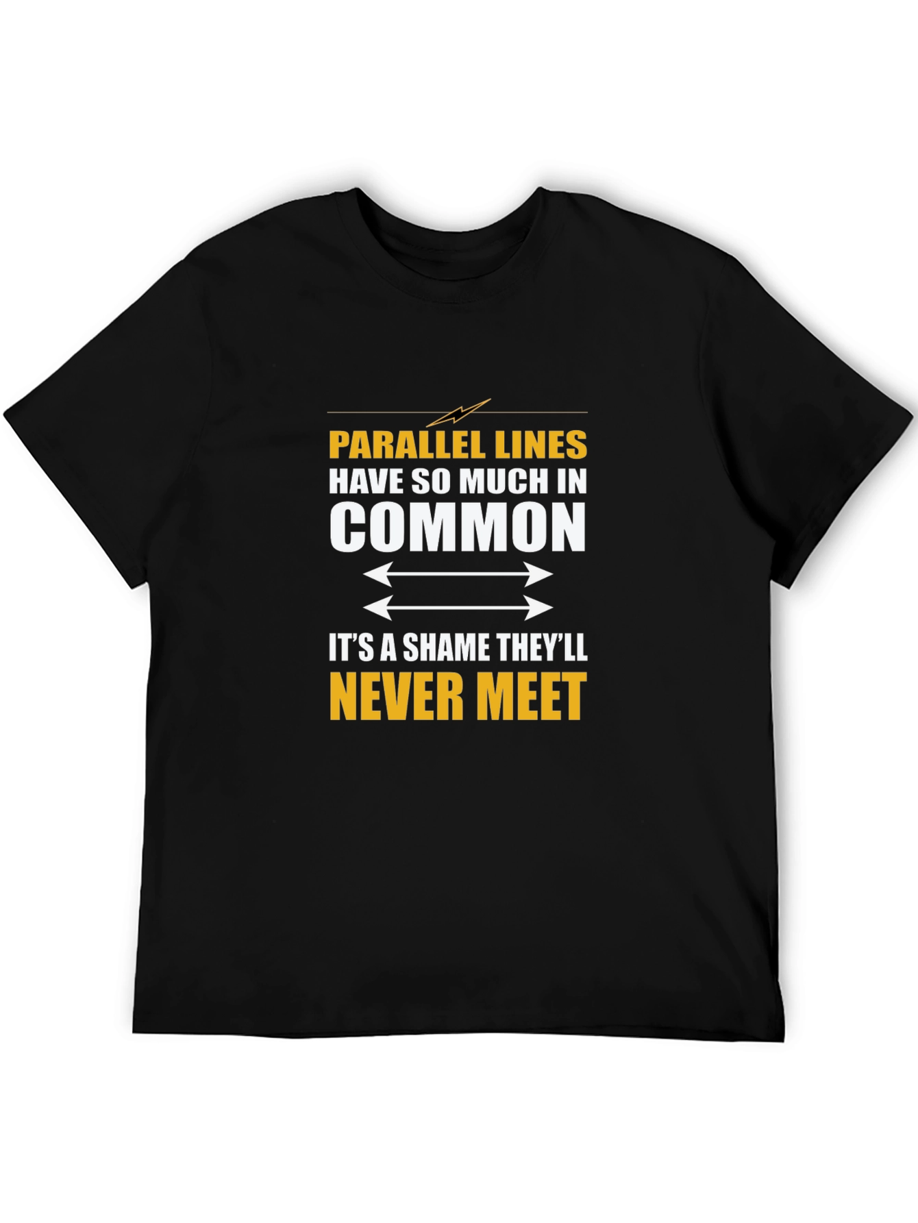 Parallel Lines Humor Black T-Shirt