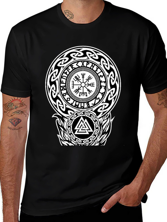 Viking Symbol Graphic Print T-Shirt
