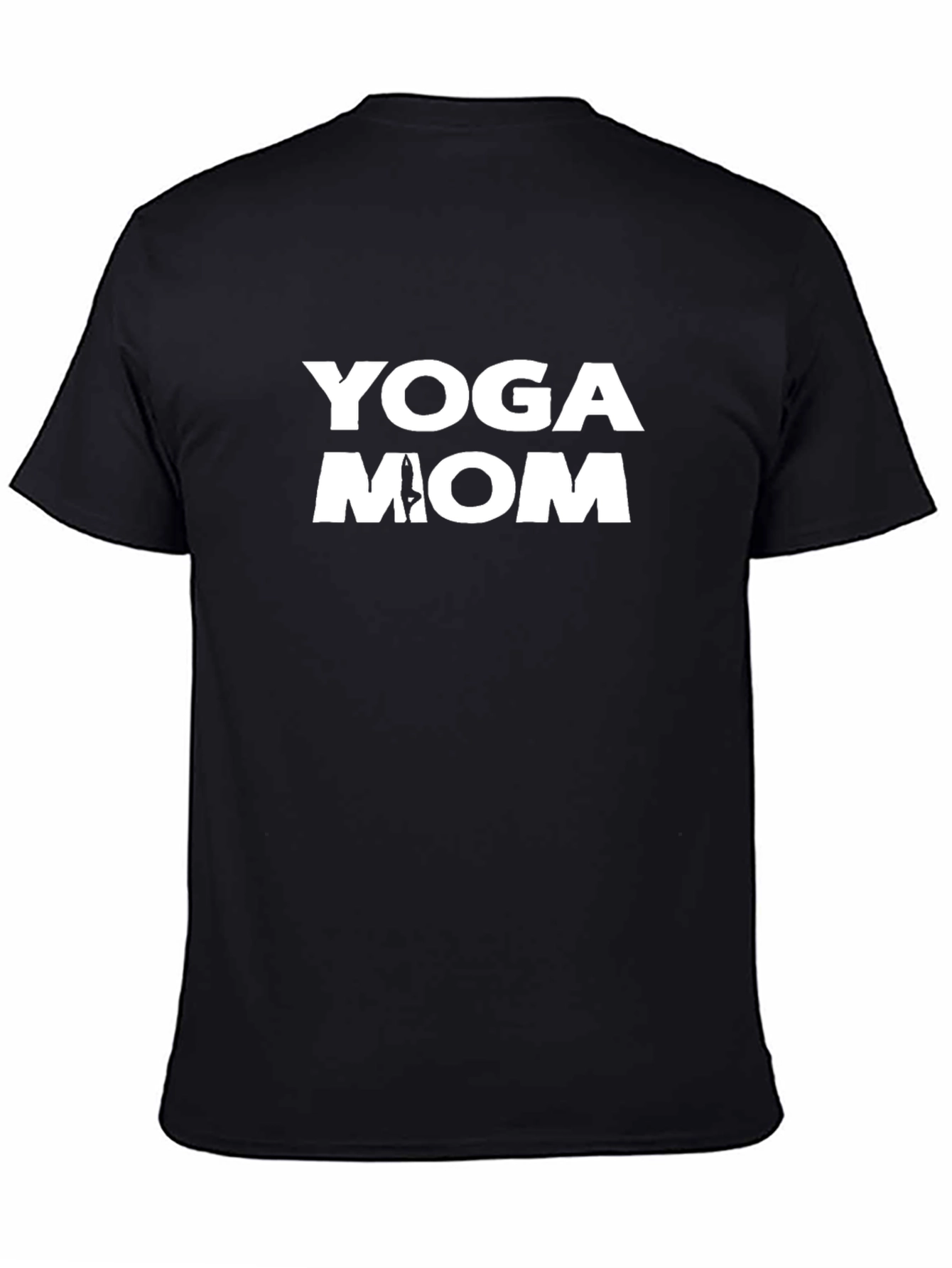 Yoga Mom Graphic Tee - Black Cotton Blend T-Shirt