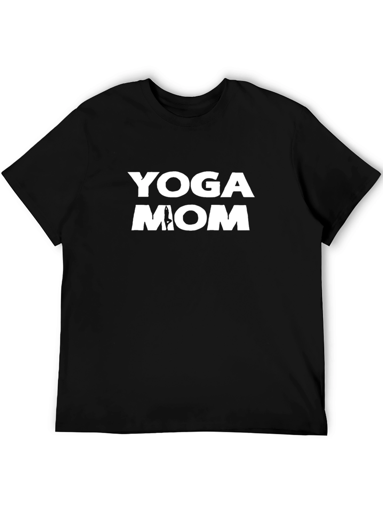 Yoga Mom Graphic Tee - Black Cotton Blend T-Shirt