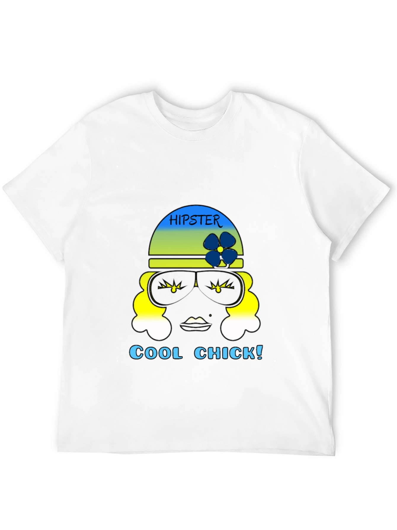 Hipster Chick Graphic Tee - Black Unisex T-Shirt