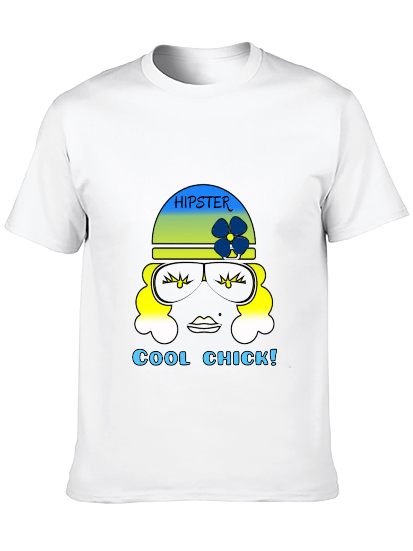 Hipster Chick Graphic Tee - Black Unisex T-Shirt