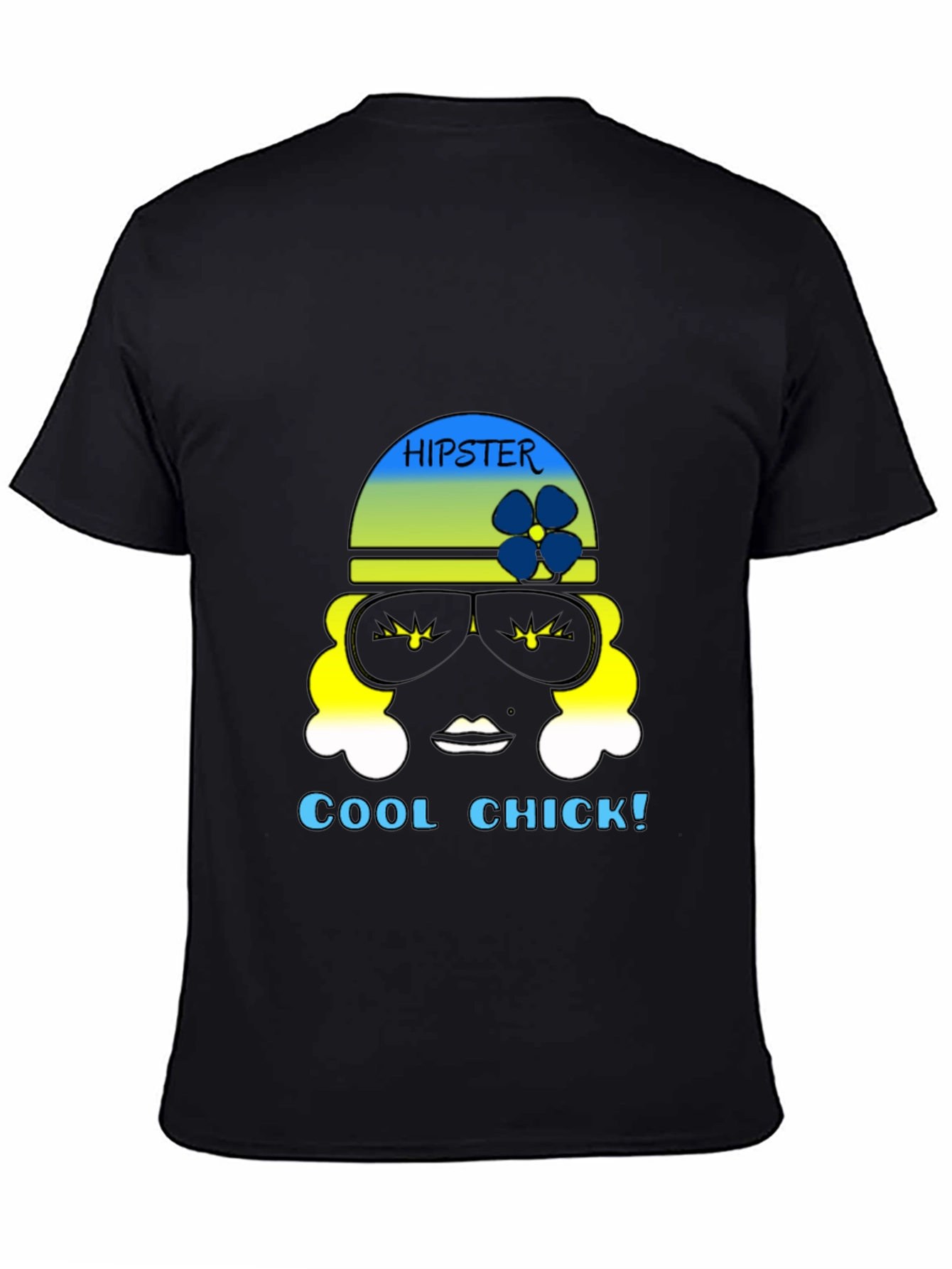 Hipster Chick Graphic Tee - Black Unisex T-Shirt