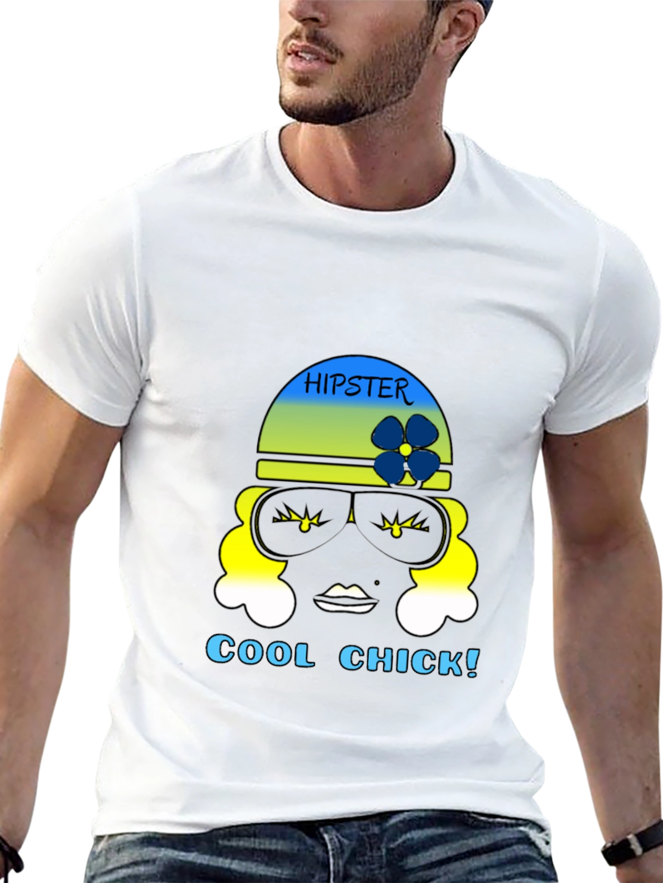 Hipster Chick Graphic Tee - Black Unisex T-Shirt