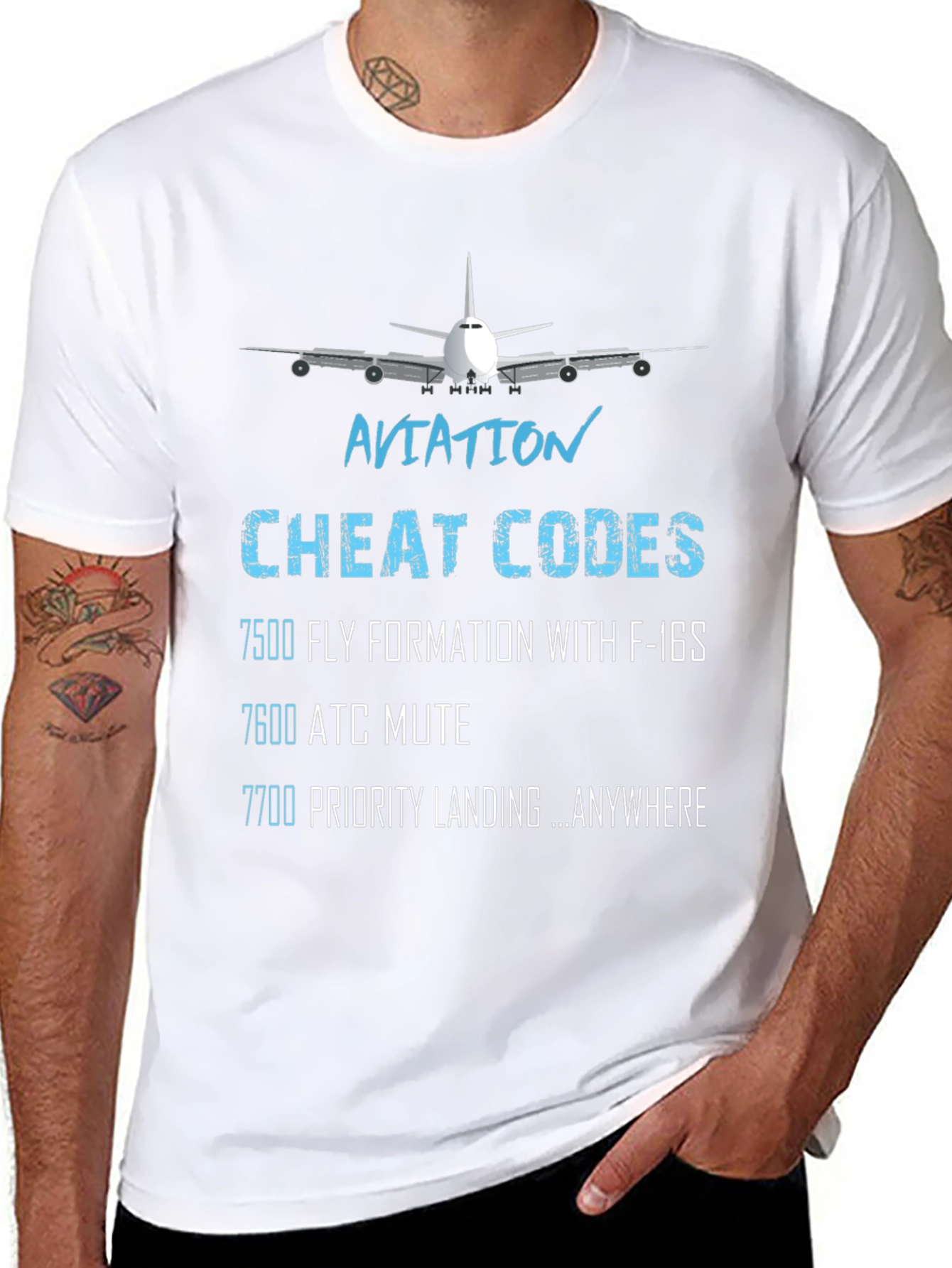 Aviation Cheat Codes Graphic T-Shirt