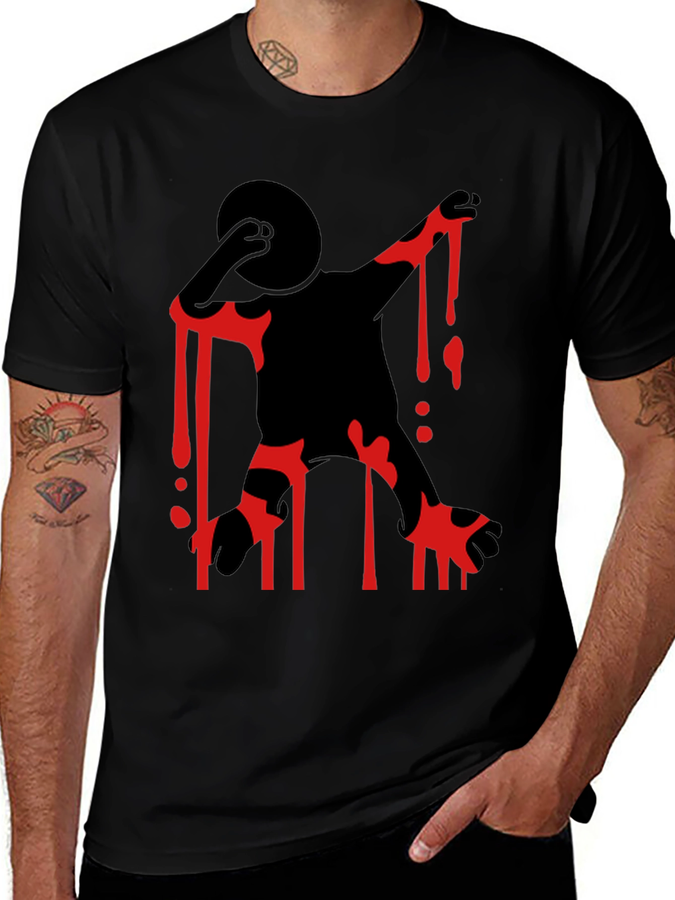 Bloody Stick Figure T-Shirt - Halloween Tee