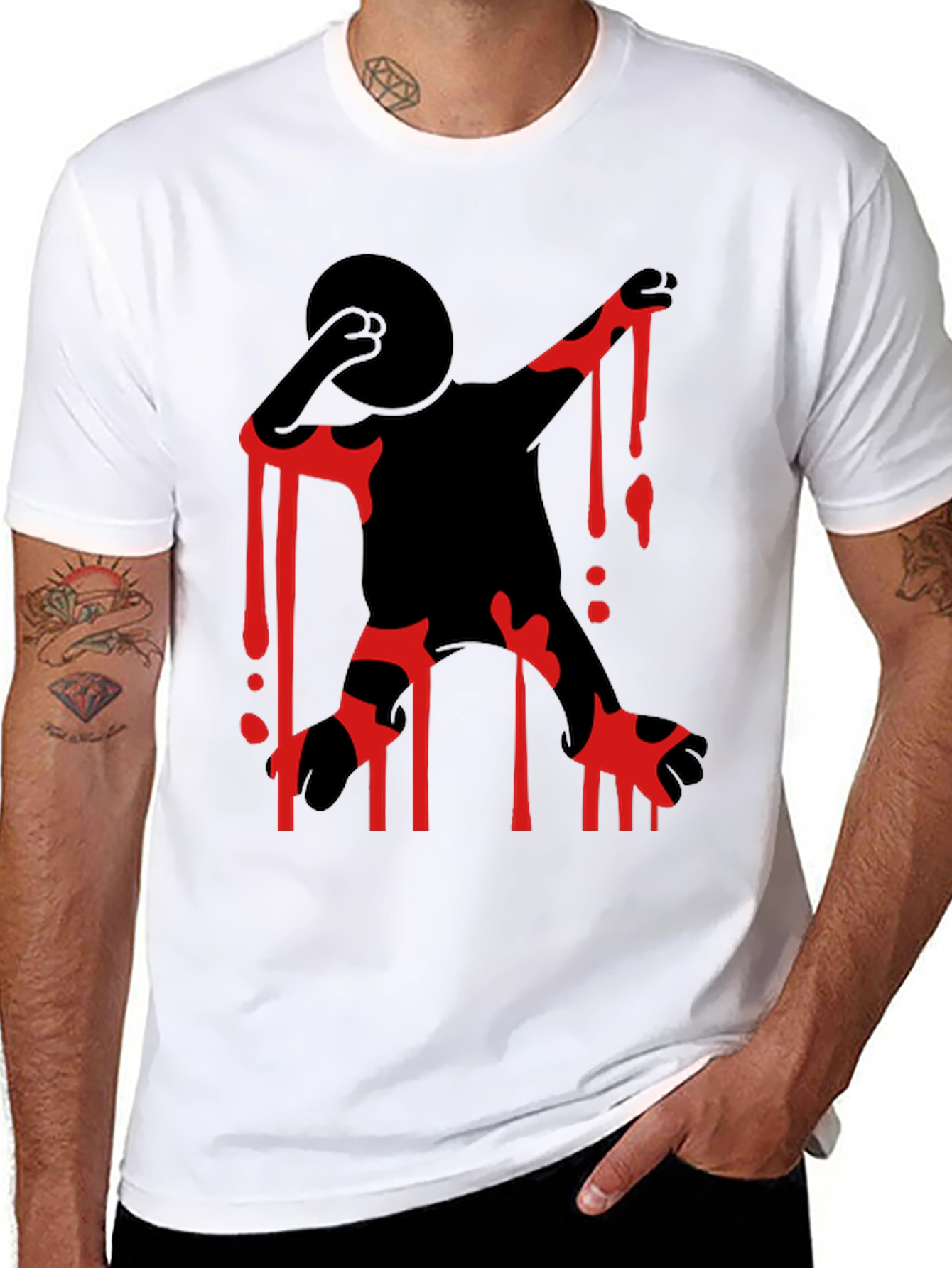 Bloody Stick Figure T-Shirt - Halloween Tee