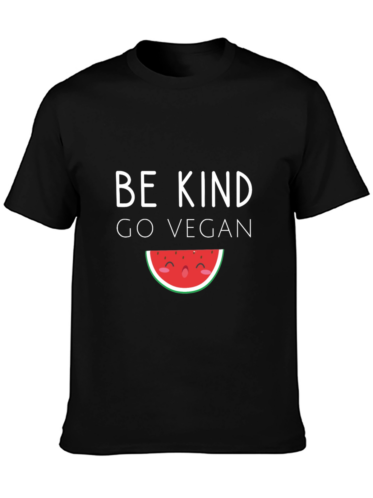 Be Kind Go Vegan Watermelon Graphic Tee - Black