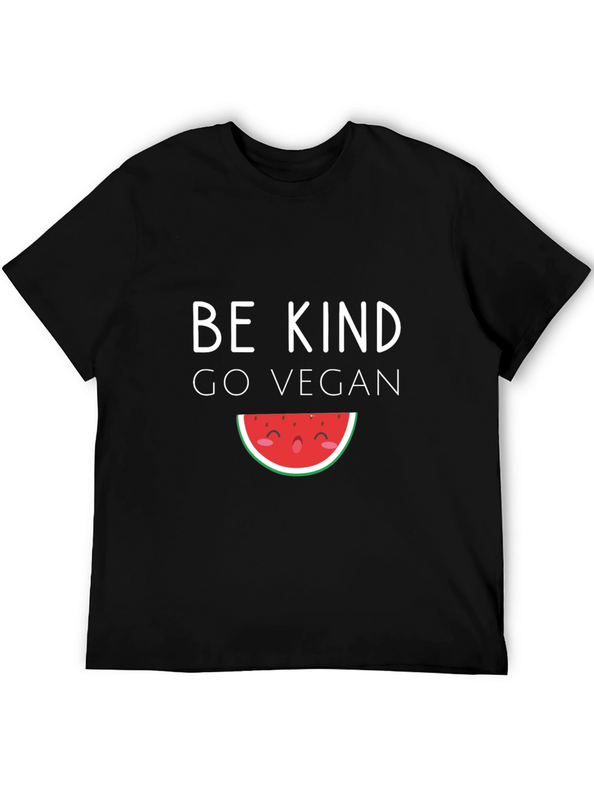 Be Kind Go Vegan Watermelon Graphic Tee - Black