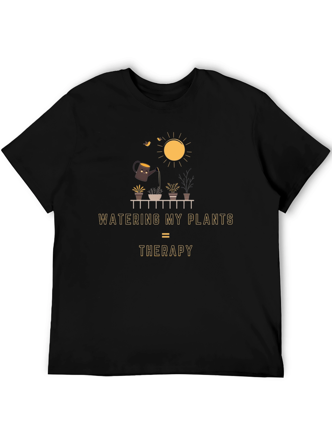 Watering Plants Therapy Graphic Tee - Unisex Gardening Shirt