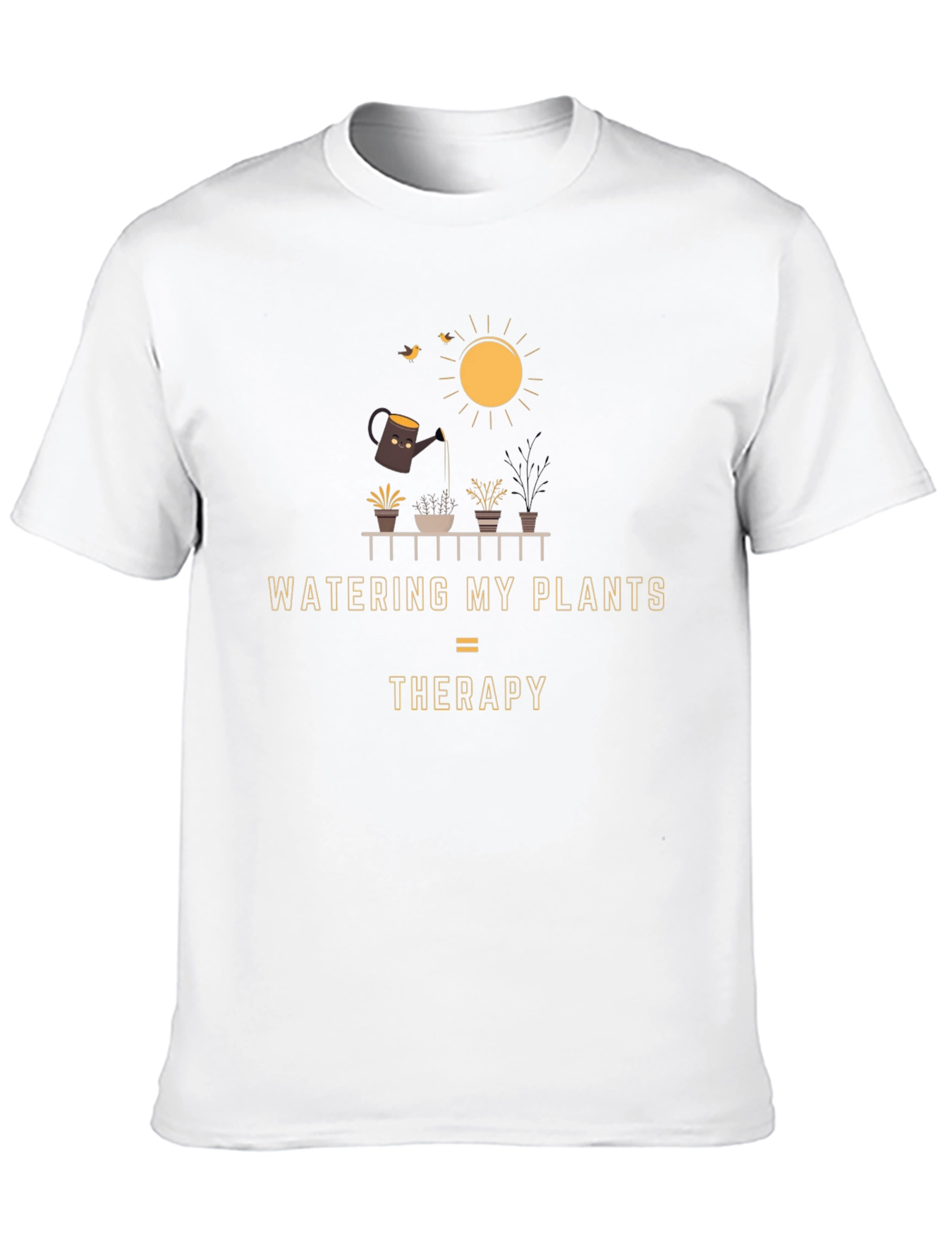 Watering Plants Therapy Graphic Tee - Unisex Gardening Shirt