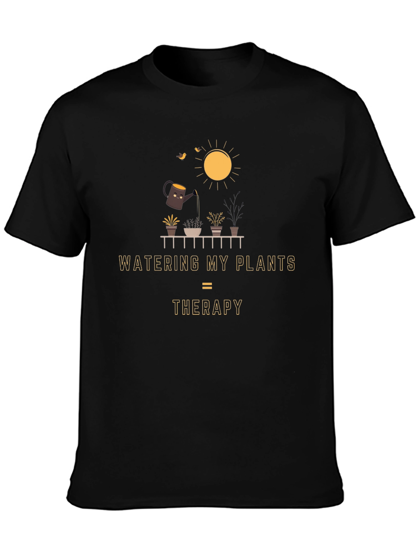 Watering Plants Therapy Graphic Tee - Unisex Gardening Shirt