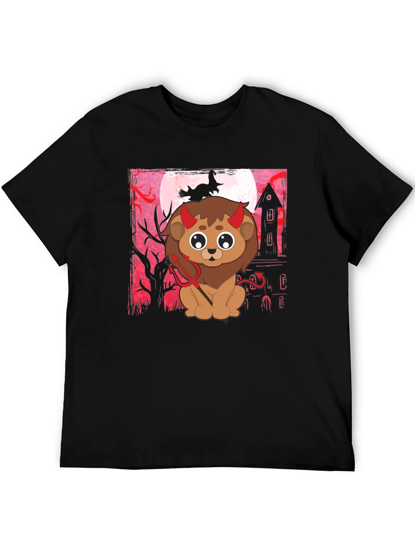 Halloween Devil Lion Graphic Tee